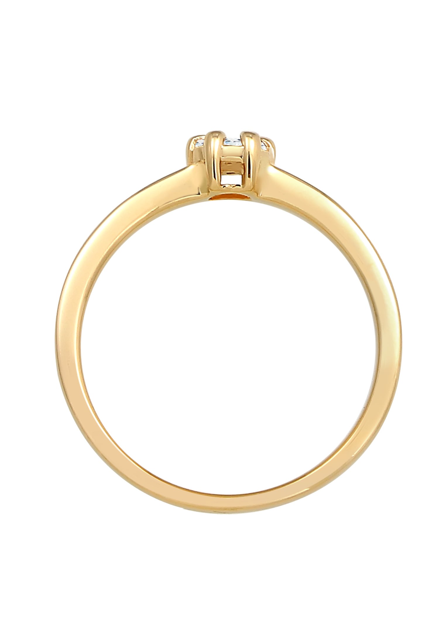 Elli DIAMONDS Verlobungsring »Ring Diamant Weiß Brillantschliff (0.12 ct) 585 Gelbgold«
