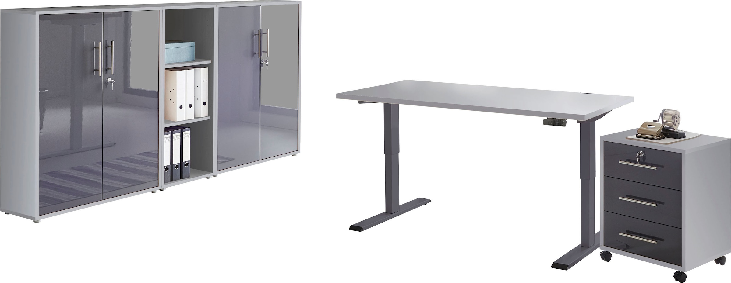 BMG Möbel Büromöbel-Set »Tabor«, Schreibtisch kaufen mit 5 höhenverstellbarem bequem (Set, elektrisch St.)