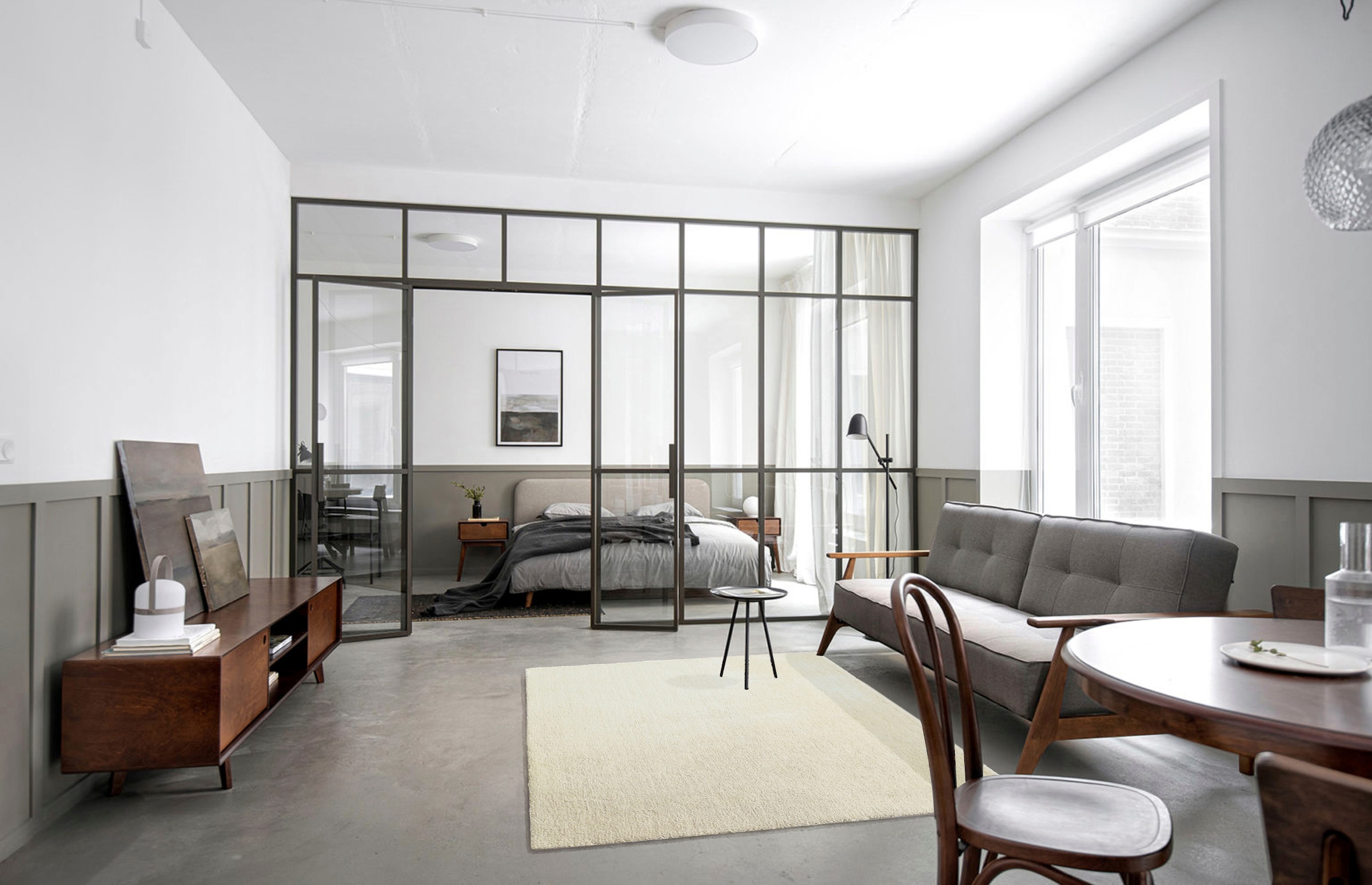 andas Teppich »Malik«, rechteckig, 20 mm Höhe, weich, flach, Uni-Farben, Wohnzimmer, Schlafzimmer, Kinderzimmer