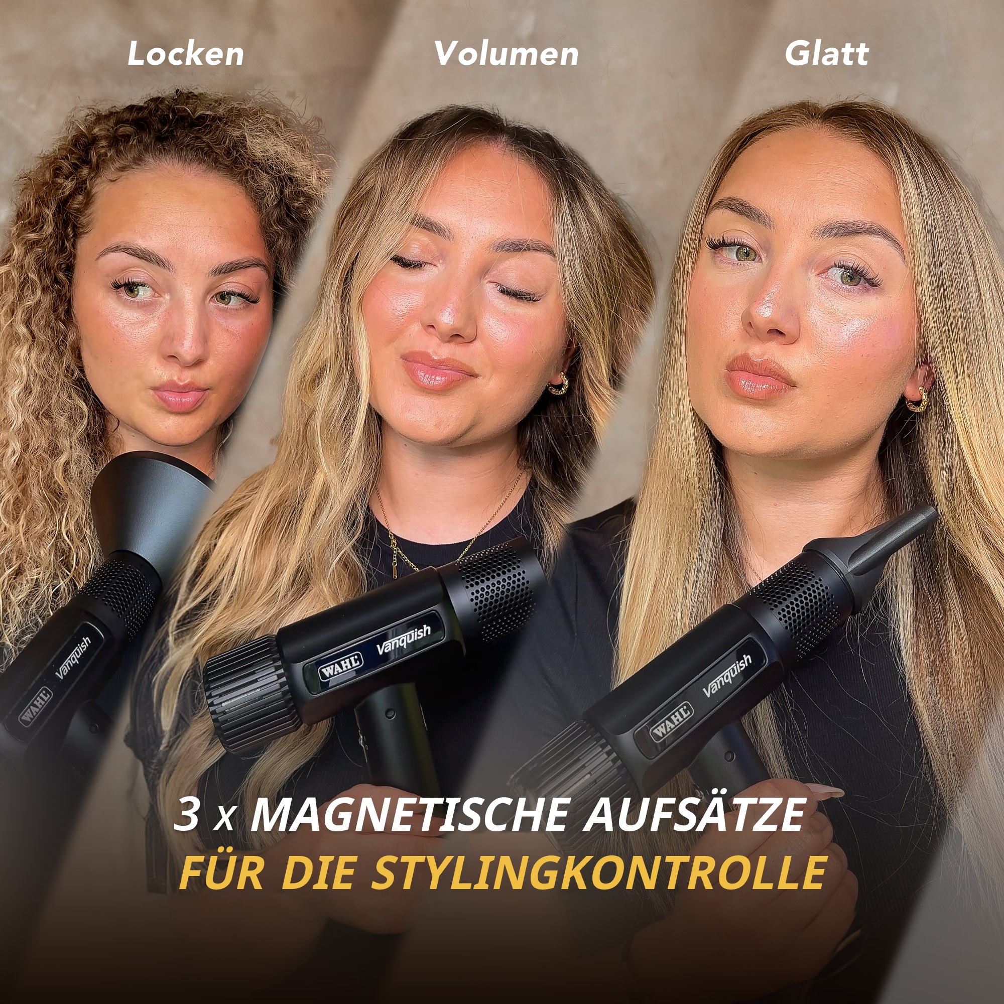 Wahl Ionic-Haartrockner »VANQUISH«, 1600 W, 3 Aufsätze, Leicht, SMOOTHTONE™-Motorsystem, FLOW CONTROL Technologie, Auto Clean