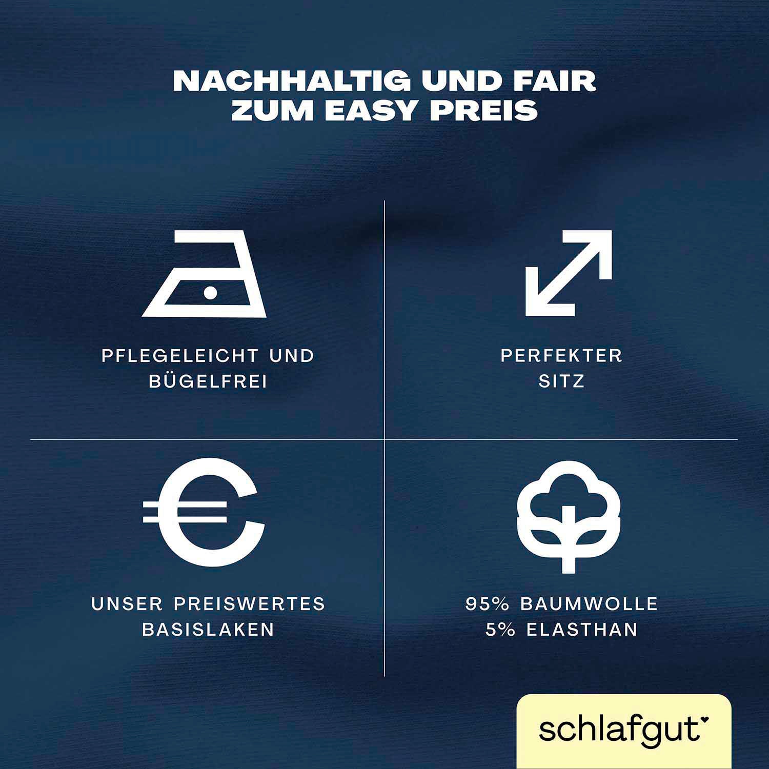 Schlafgut Spannbettlaken »EASY JERSEY ELASTHAN Bettlaken, 170 g/m², 95% Baumwolle, 5% Elasthan« Spannbettlaken bis 30 cm Höhe, bügelfrei, pflegeleicht, perfekter Sitz
