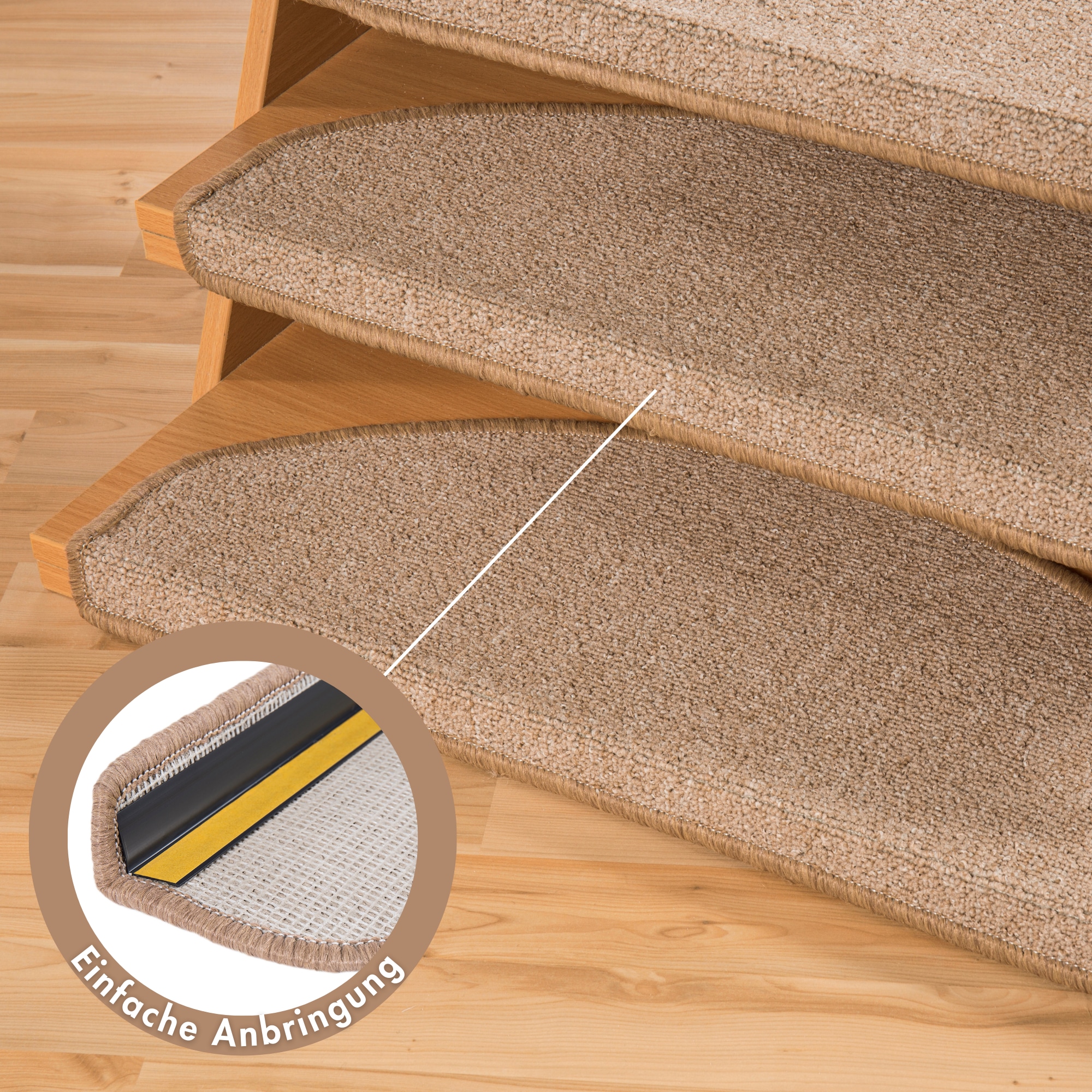 Andiamo Stufenmatte »Bob, Made in Poland« halbrund 4,5 mm Höhe melierte Schlinge, selbstklebend, Set mit 2 Stück oder 15 Stück