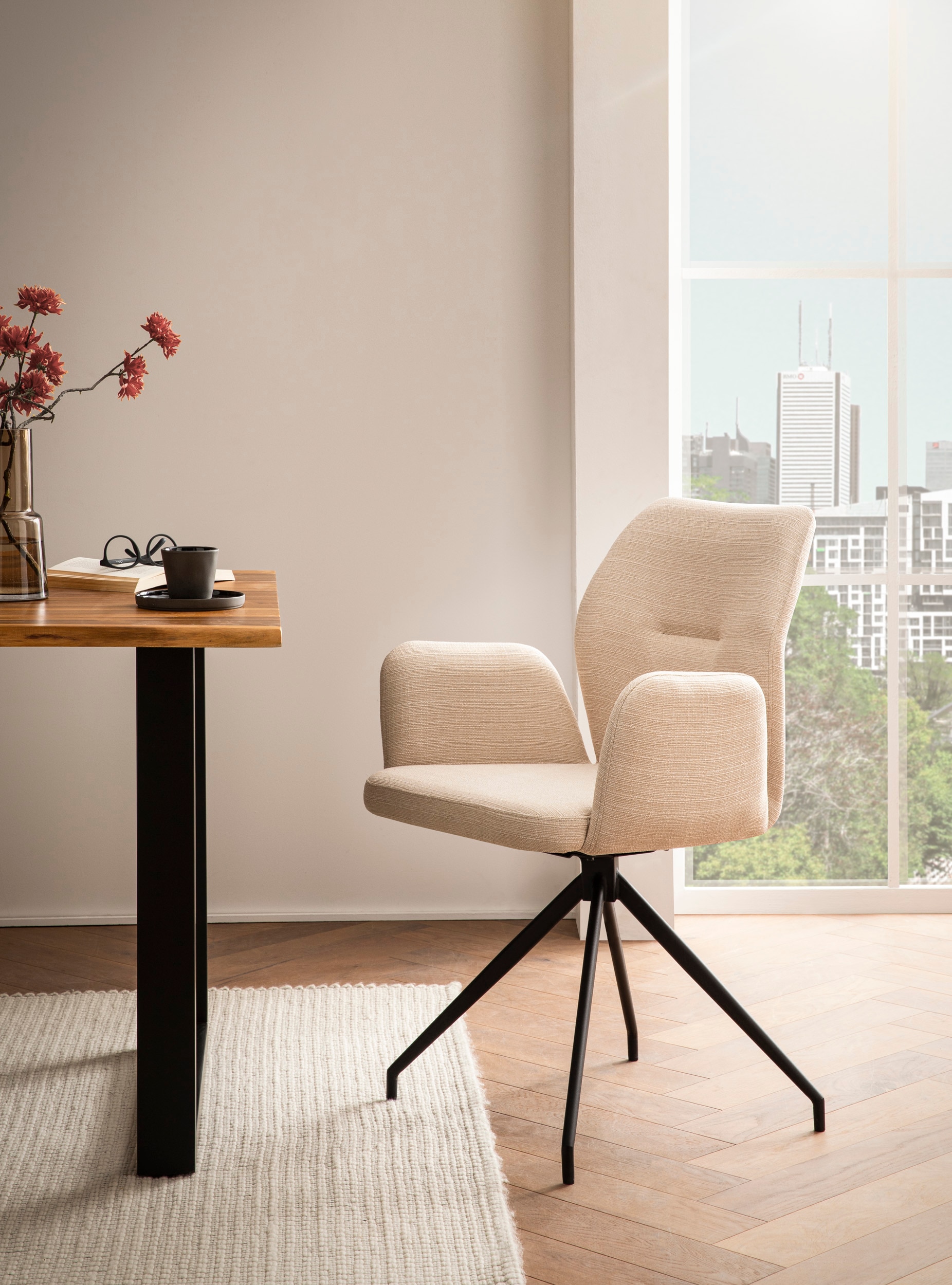 SalesFever Esszimmerstuhl »Taormina Armlehnstuhl« () 1 Stk.Esszimmersessel mit 180° Drehfunktion