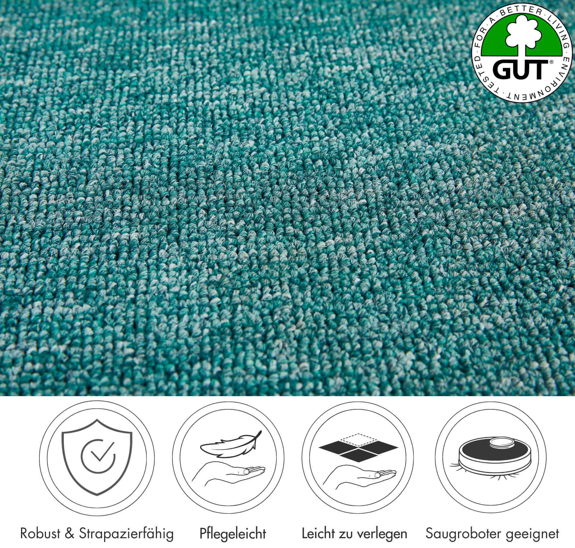 Andiamo Teppichboden »Rambo, Feinschlinge, Made in Netherlands«, rechteckig, 4,5 mm Höhe, meliert, Breite 400 cm oder 500 cm, strapazierfähig & pflegeleicht