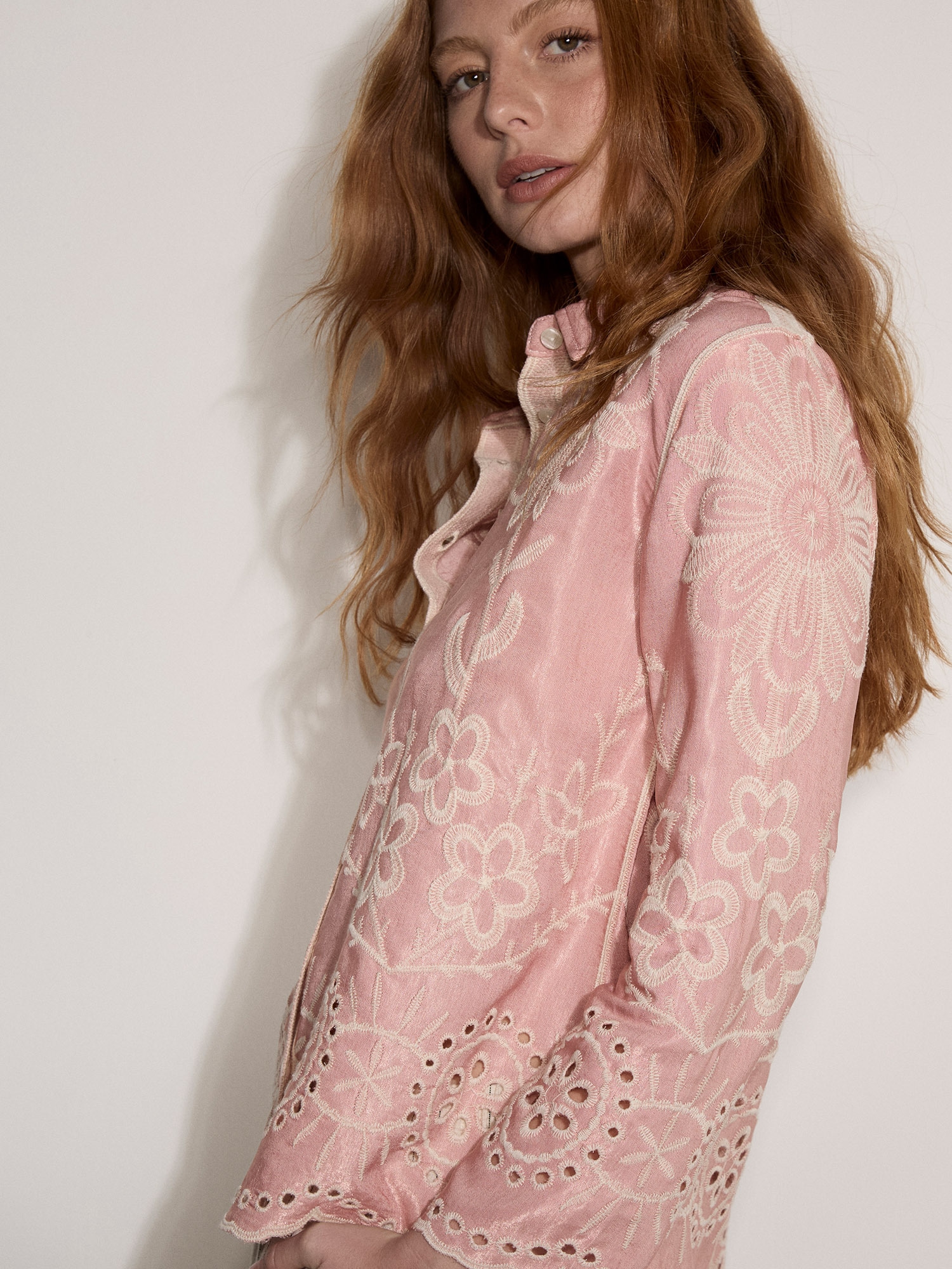 Apricot Spitzenbluse »Geblümte Bluse« mit Stickerei