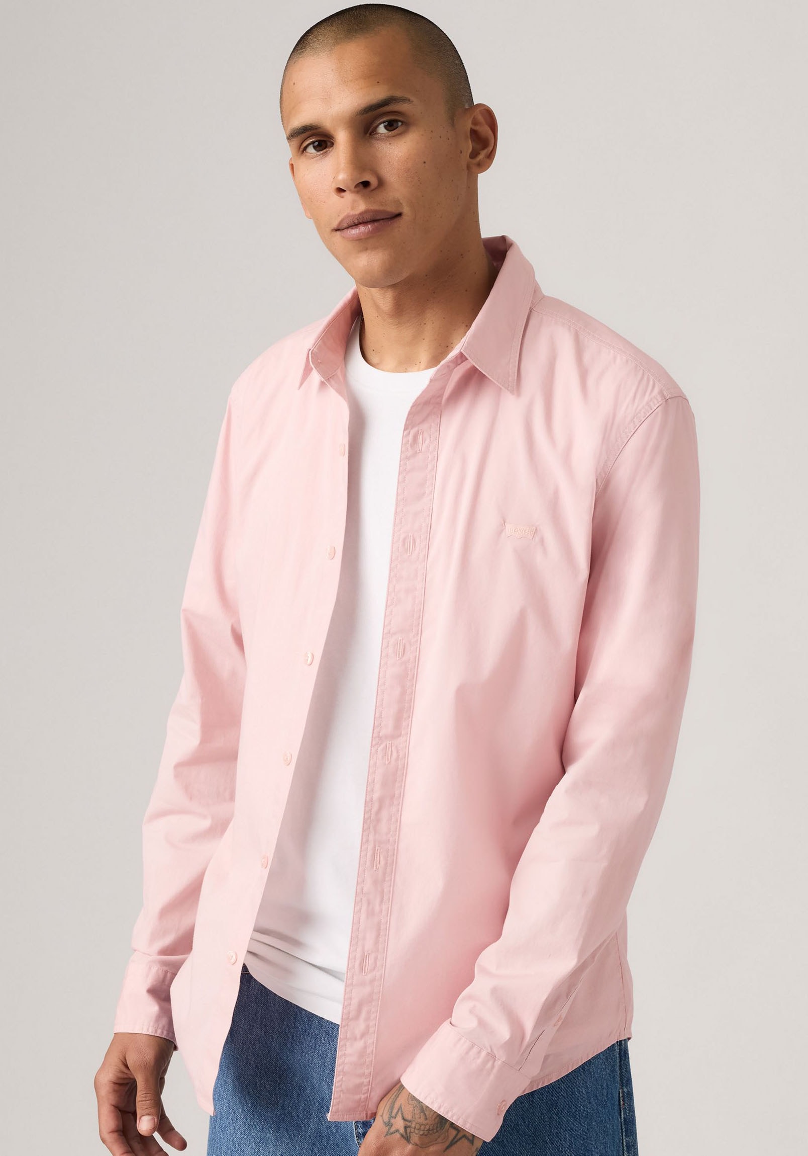 Levi's® Jeanshemd »BATTERY HM SHIRT SLIM«, mit Logobadge
