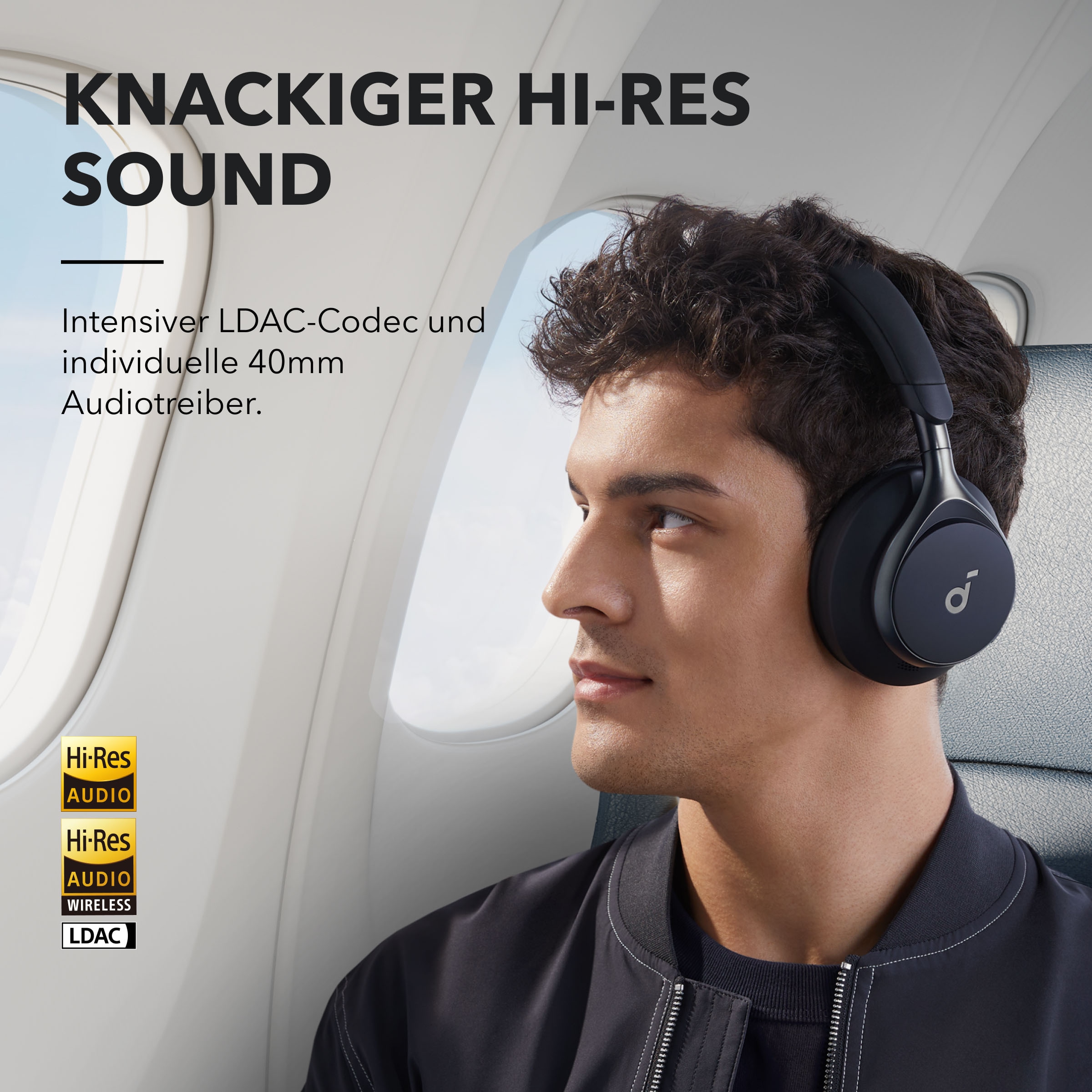 Anker wireless Kopfhörer »soundcore Space One« Bluetooth Active Noise Cancelling (ANC) | Geräuschisolierung