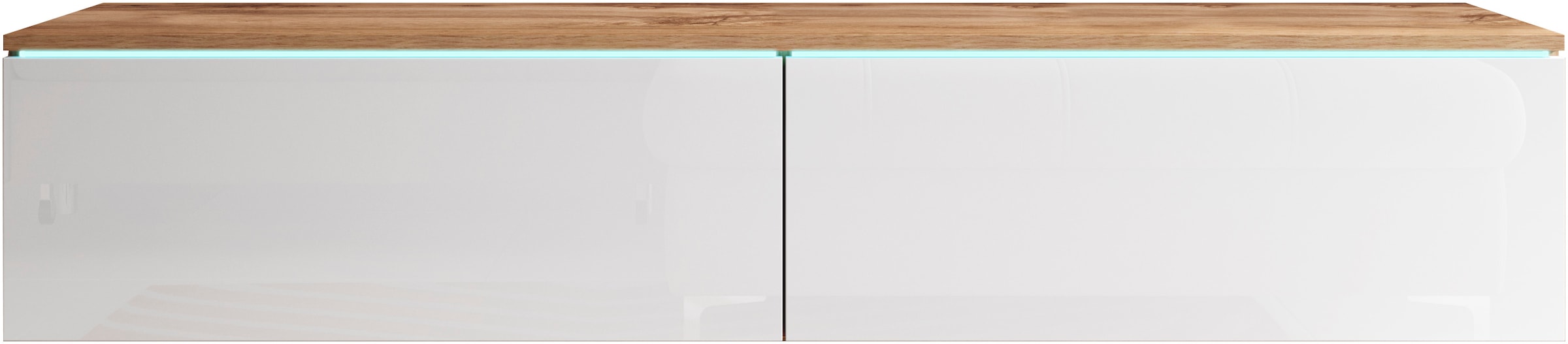 INOSIGN Lowboard »LOWBOARD D, wahlweise mit oder ohne Beleuchtung«, modernes TV-Board ohne Griffe, mit viel Stauraum,stehend und hängend