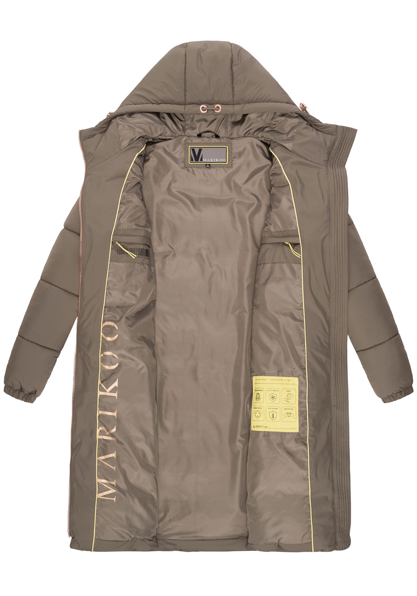 Marikoo Winterjacke »Marikoo Nomadiaa lange Damen Winterjacke N024«
