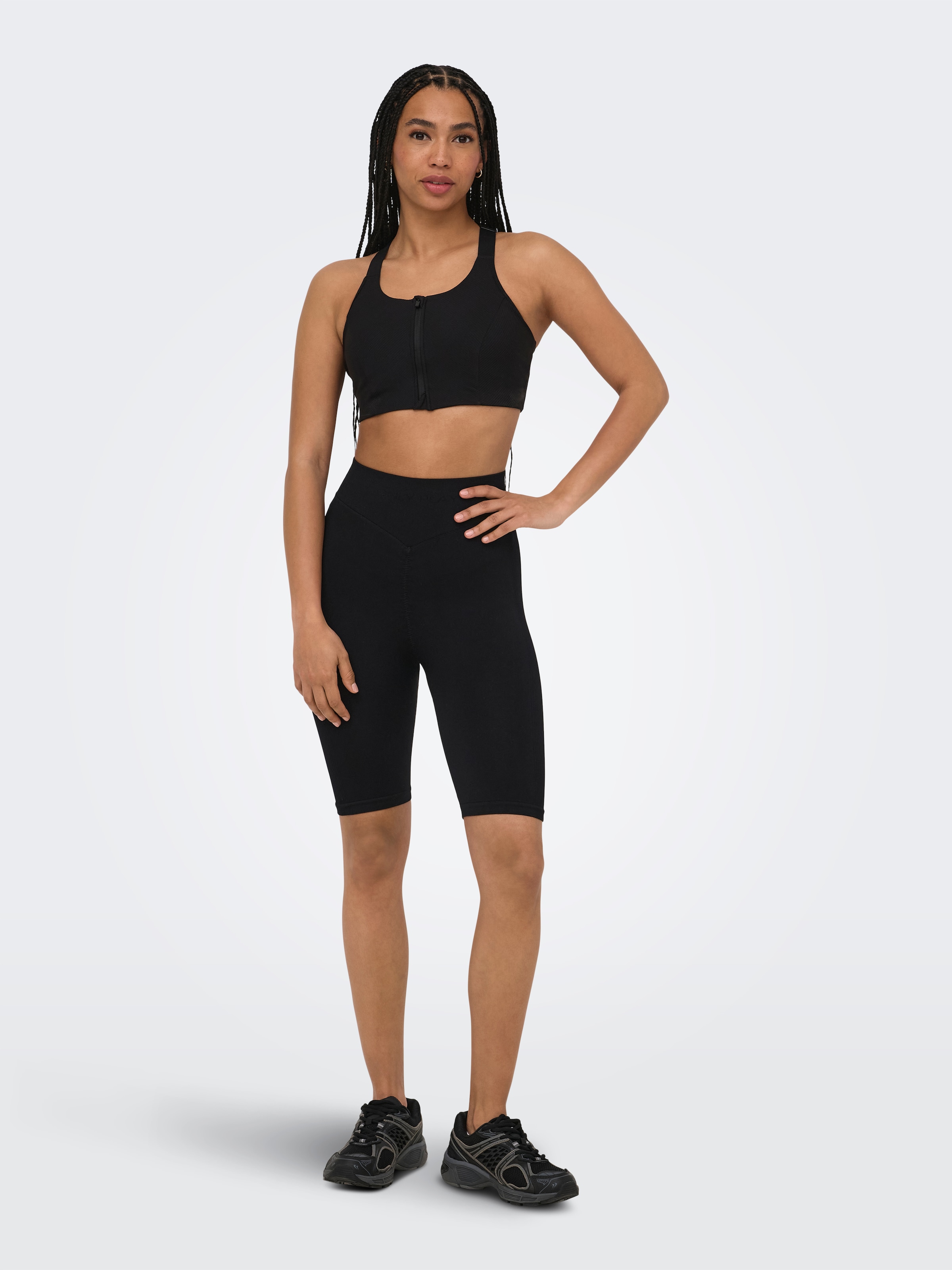 ONLY Play Sport-BH »ONPJANA-3 ZIP SPORTS BRA NOOS« mit Markenlabel, aus Nylon und Elasthan, in Jersey-Qualität, elastisch