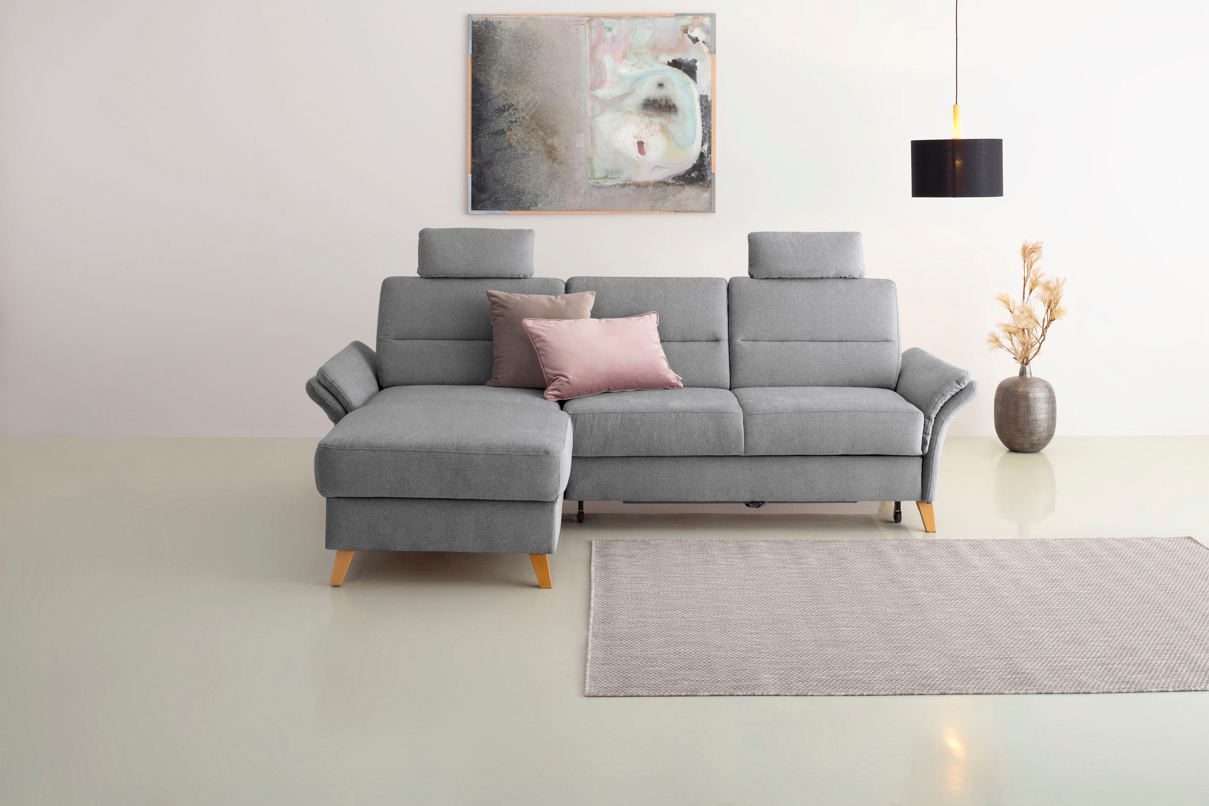 Home affaire Ecksofa »Westerland L-Form«, Federkern-Polsterung, wahlweise mit Bettfunktion, Bettkasten