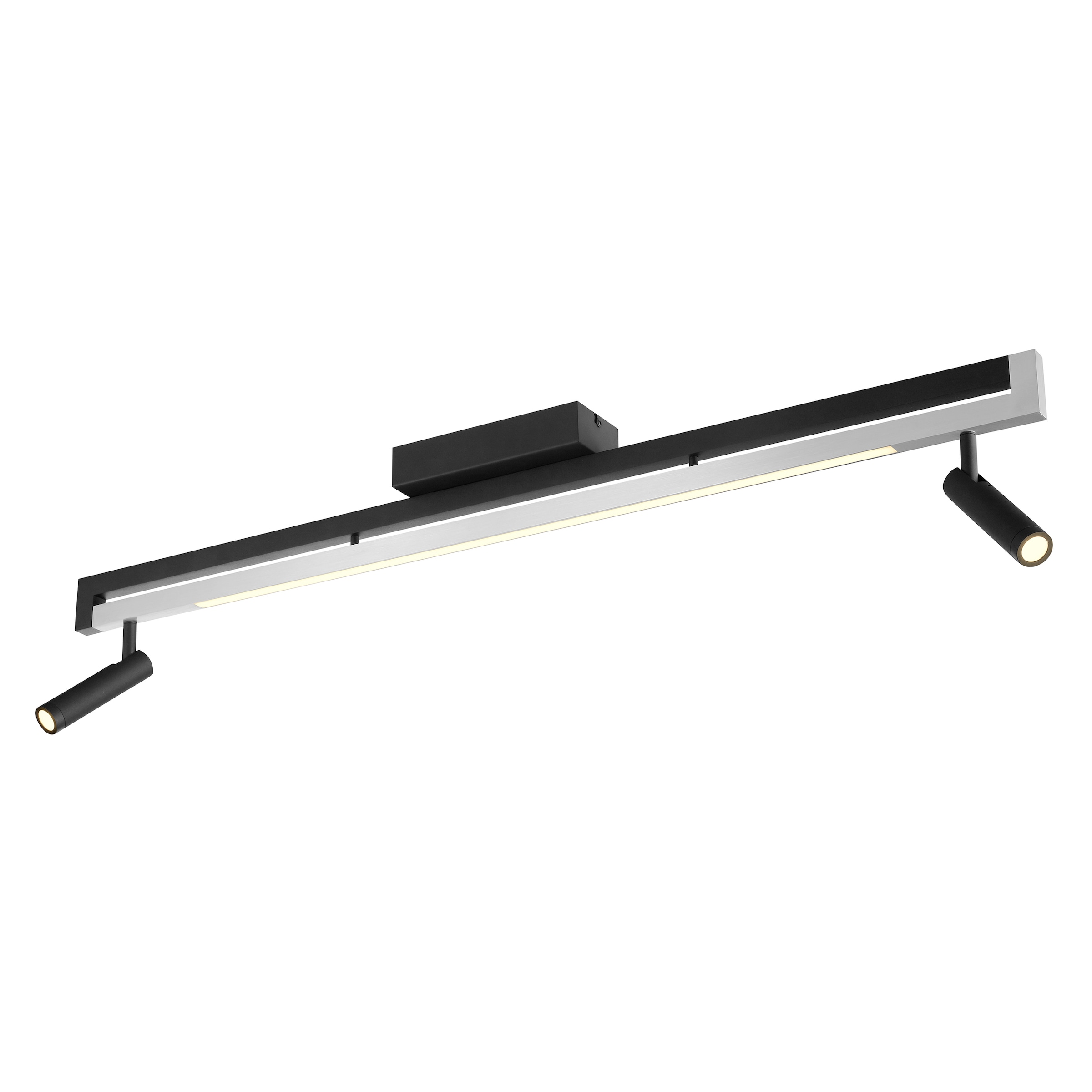 lumiCouture LED Deckenstrahler »Pulse« LED-Modul 1 Stk. Warmweiß 100 x 7 x 22 cm, 3300lm, 2700K, dimmbar, schwarz/gebürstetes Aluminium