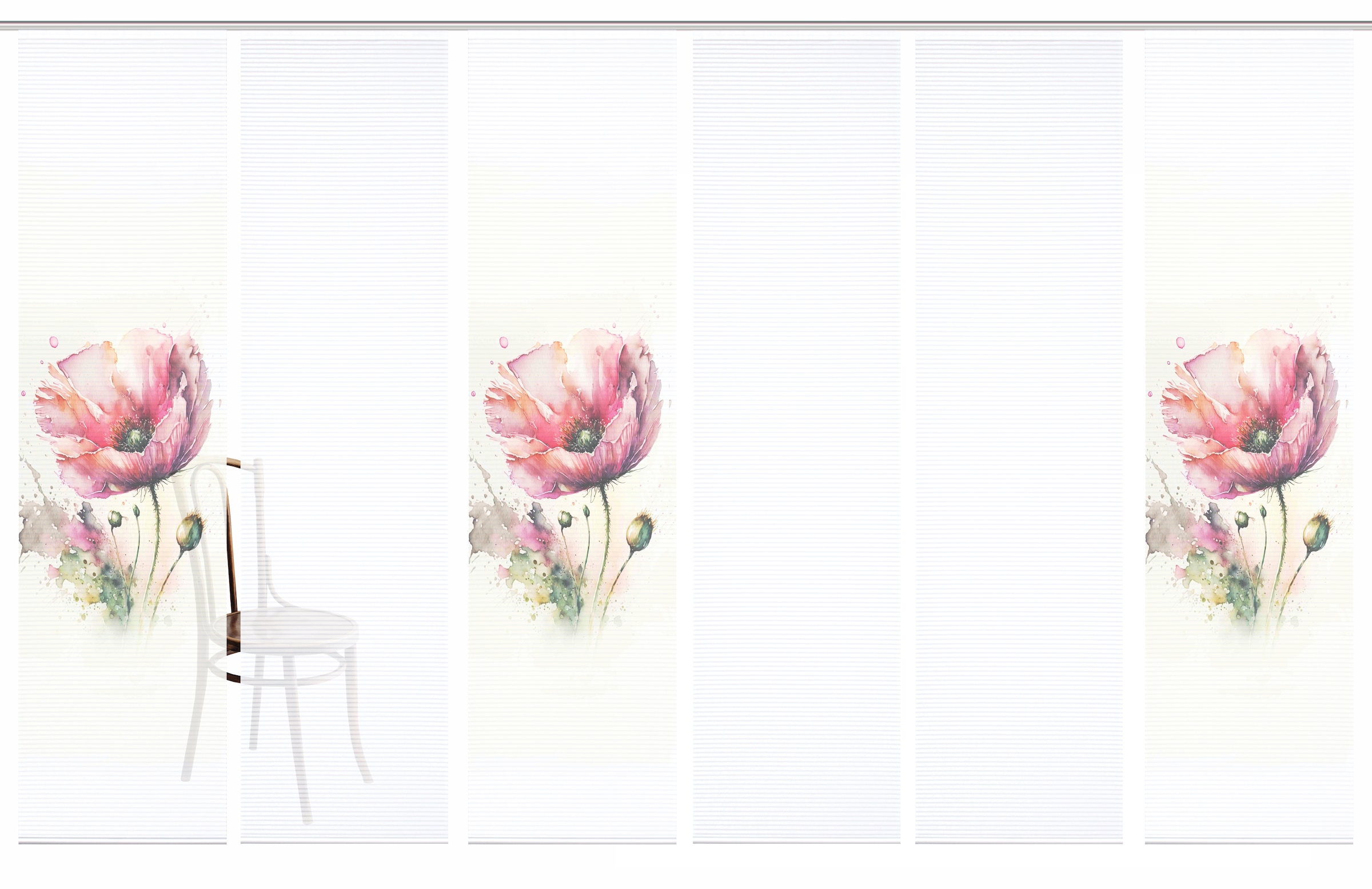 HOME in green Schiebegardine »MELIORA« Paneelwagen 6 Stk. tlg. Bambusoptik, SET, recycelt, Digitaldruck