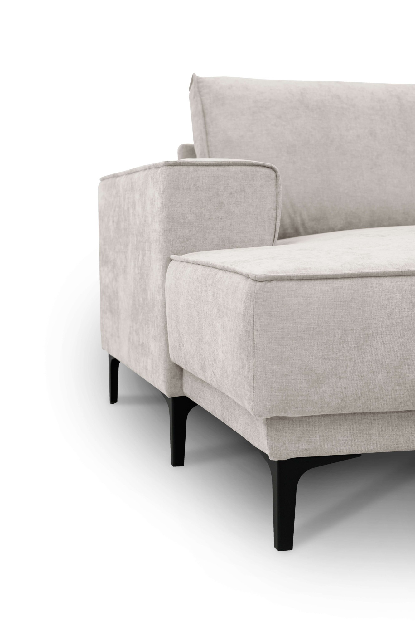 Places of Style Wohnlandschaft »XXL Sofa Oland, Struktur, Flachgewebe, Luxus-Microfaser, Boucle«, U-Form, 345 cm, Wellenunterfederung, Skandi-Design, Metallfüße