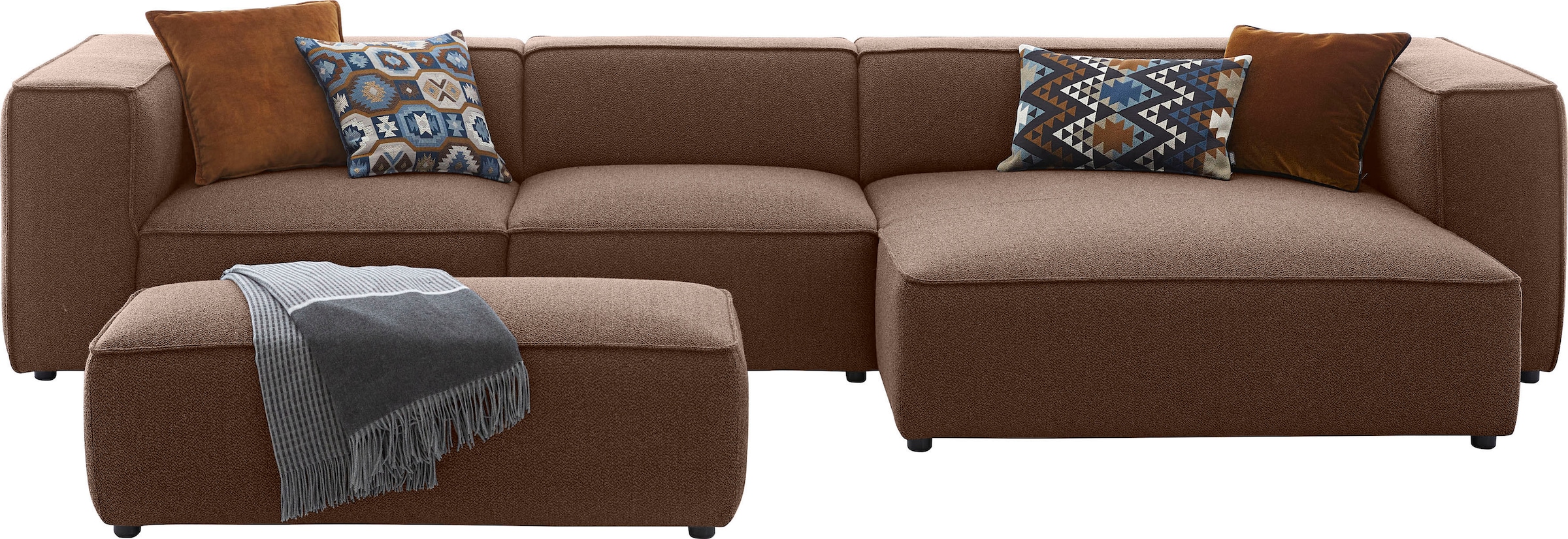 W.SCHILLIG Ecksofa »around-the-block« mit eleganter Biese, mit Federkern, Breite 341 cm