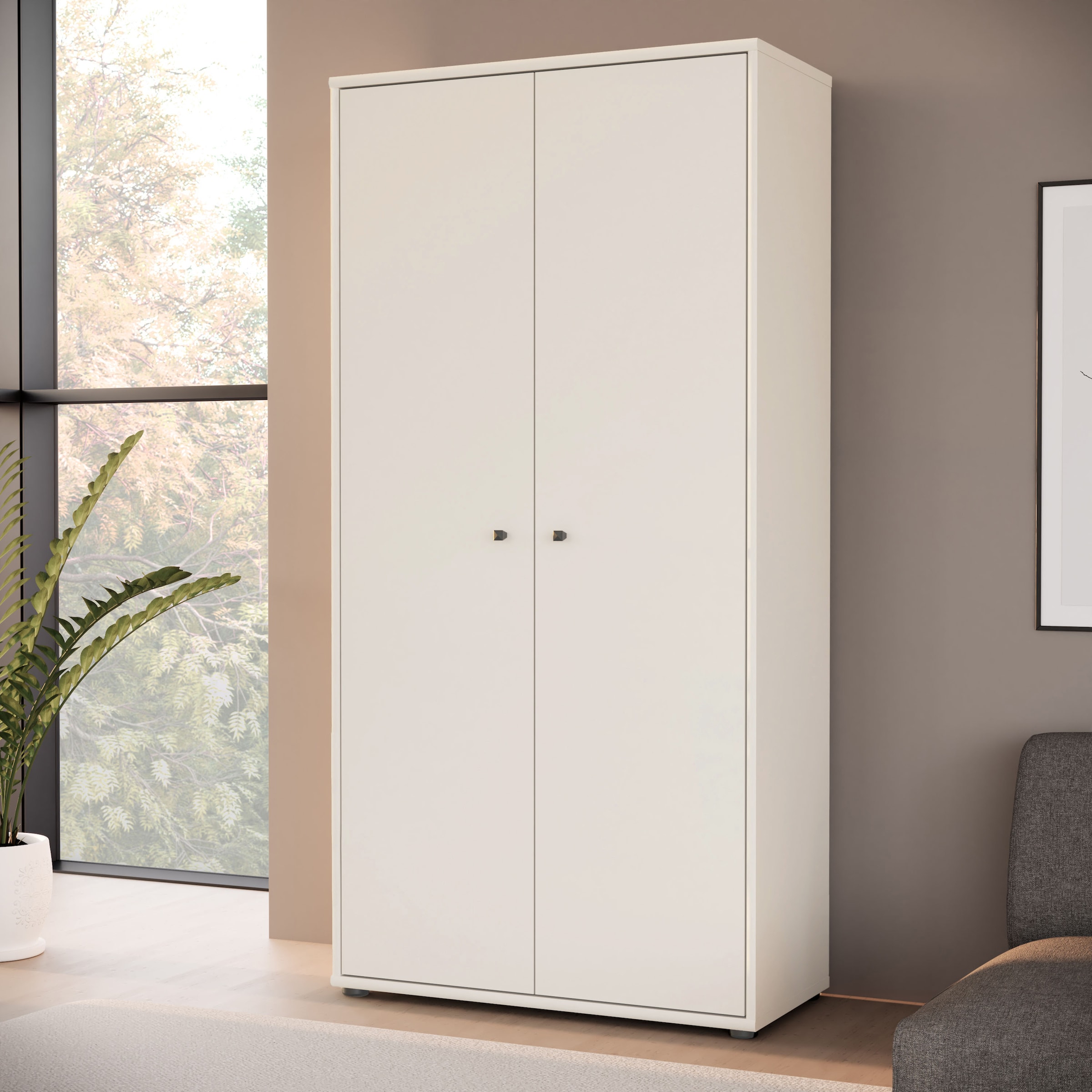 FORTE Schuhschrank »Tempra, Mehrzweckschrank, 2 Türen, Einlegeböden, Höhe 149,5,5 cm« B/H/T 73,7/149,5/34,8 cm