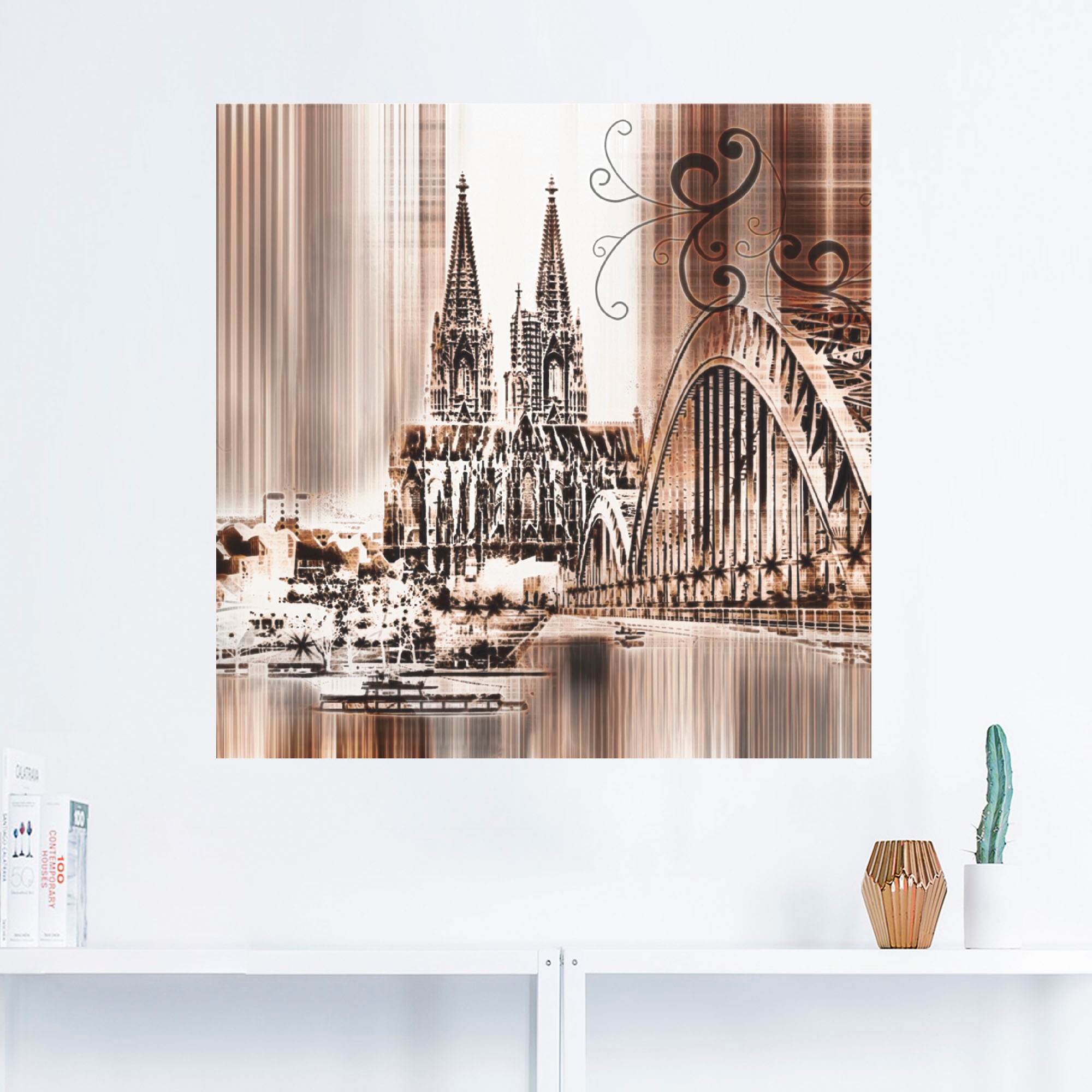 Artland Wandbild »Köln Skyline Collage VI«, Architektonische Elemente, (1 St.), als Leinwandbild, Wandaufkleber in verschied. Größen