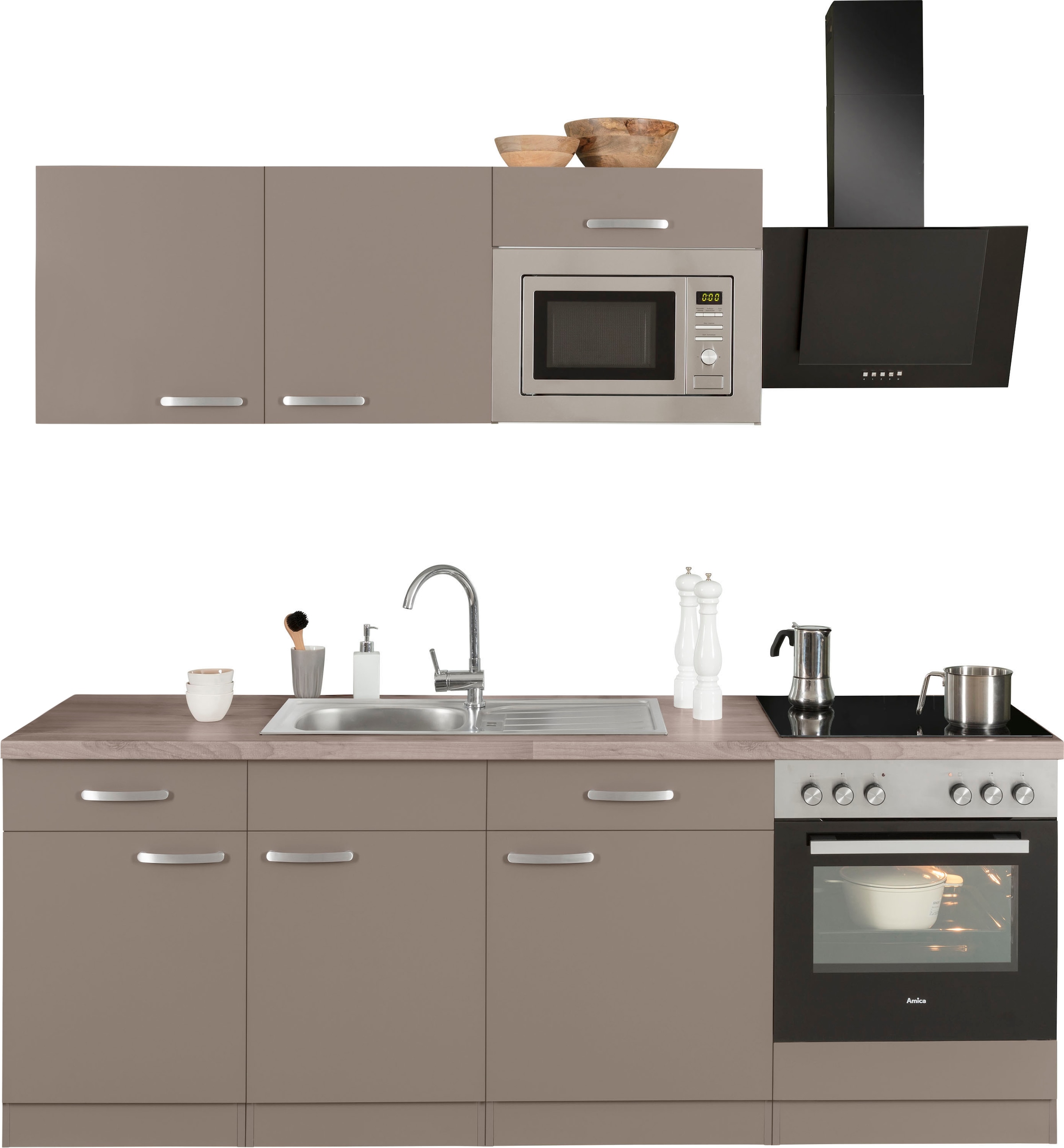 wiho Küchen Küchenzeile »Kansas«, mit E-Geräten, 220 cm auf Raten kaufen Breite