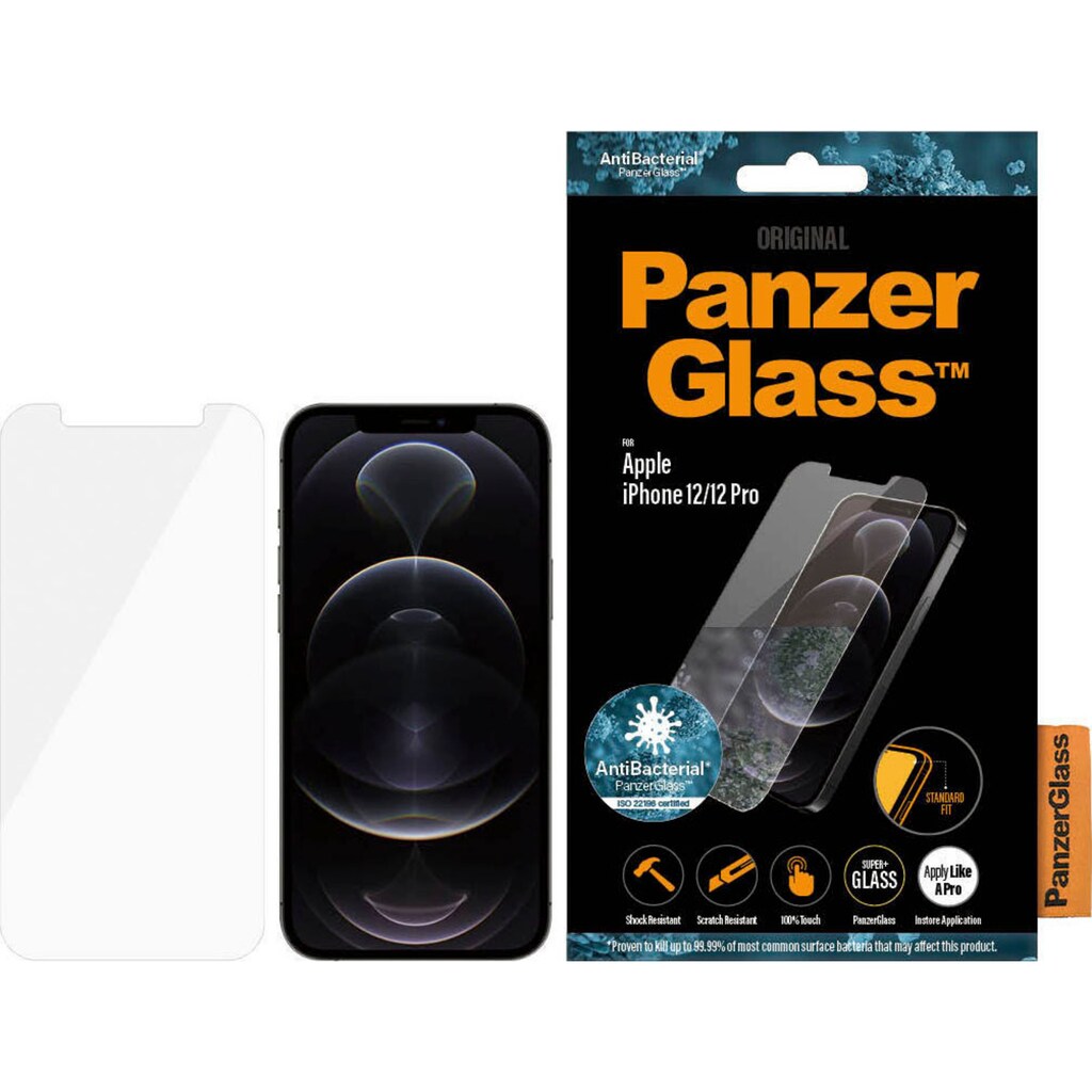 PanzerGlass Displayschutzglas »Apple iPhone 12/12 Pro Antibakt«, (1 St.)