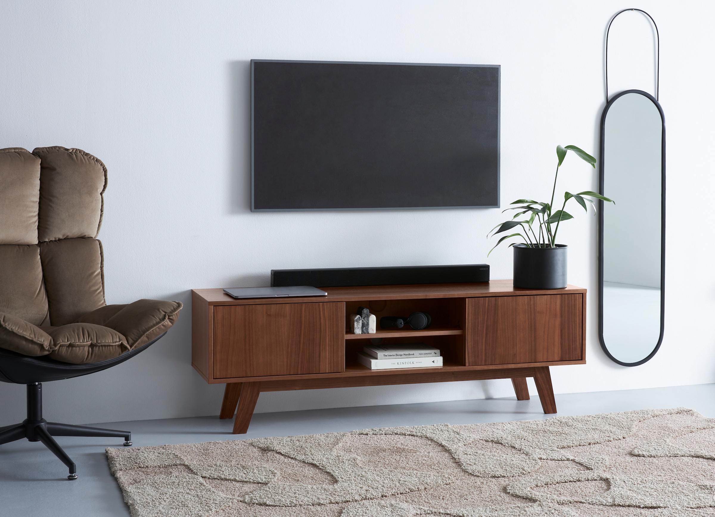 Guido Maria Kretschmer Home&Living TV-Board »Orlando«, Breite 150 cm, Holzfurnier, Push-to-open-Funktion