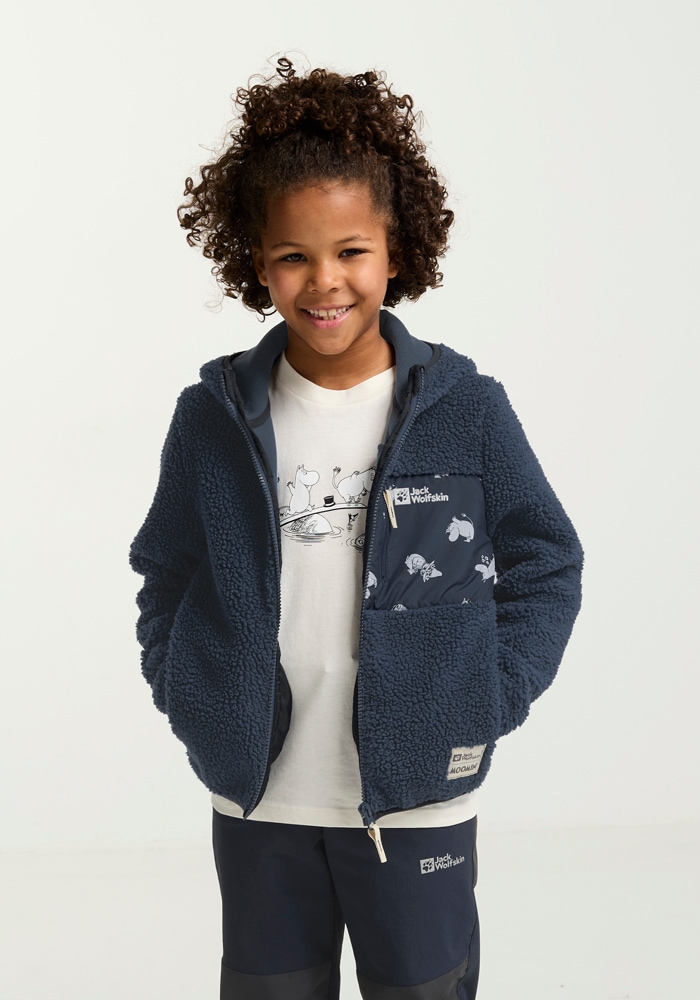 Jack Wolfskin Fleecejacke »MOOMIN ICE CURL K«, mit Kapuze