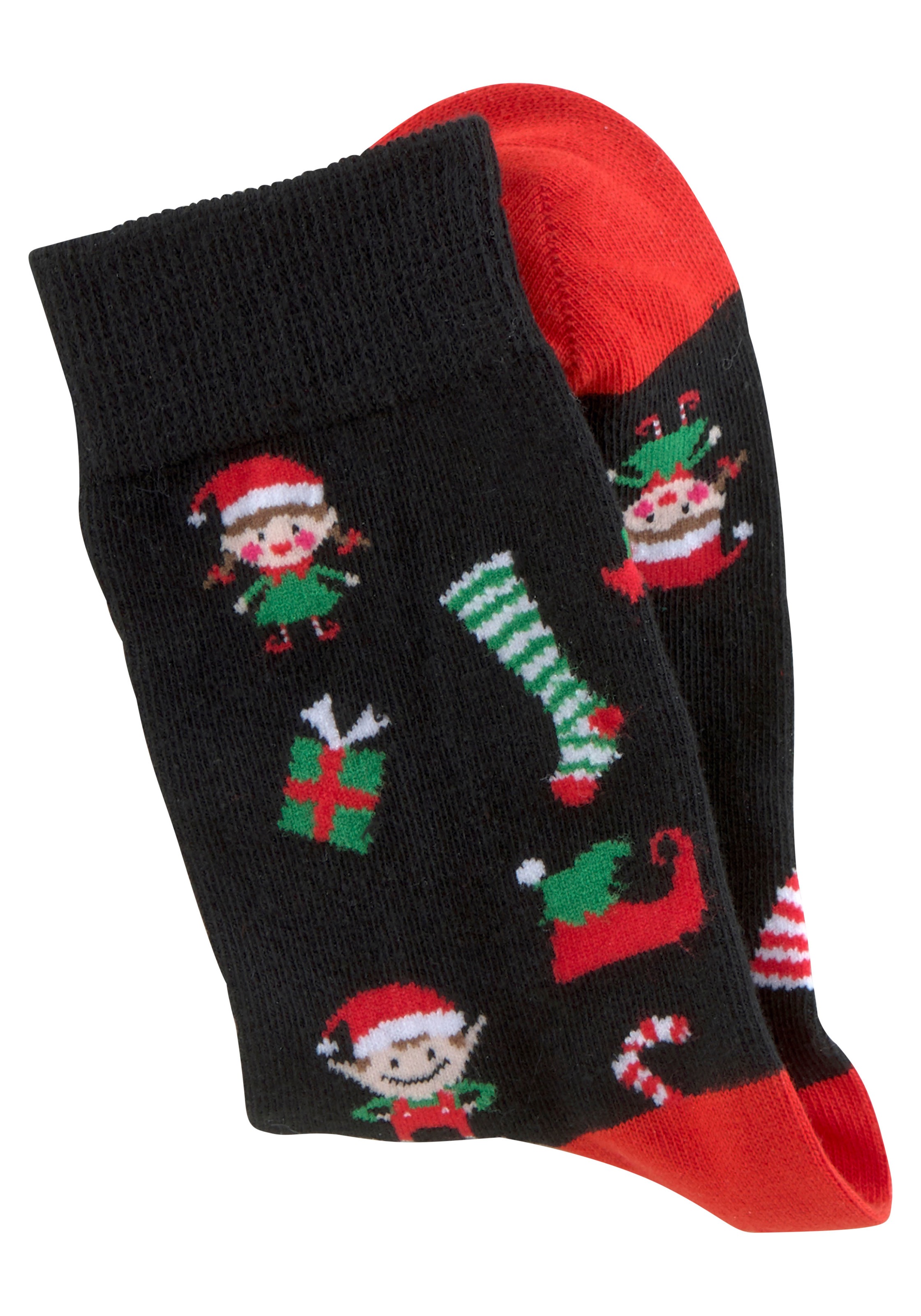 H.I.S Socken, (Packung, 3 Paar), mit lustigen Weihnachtsmotiven