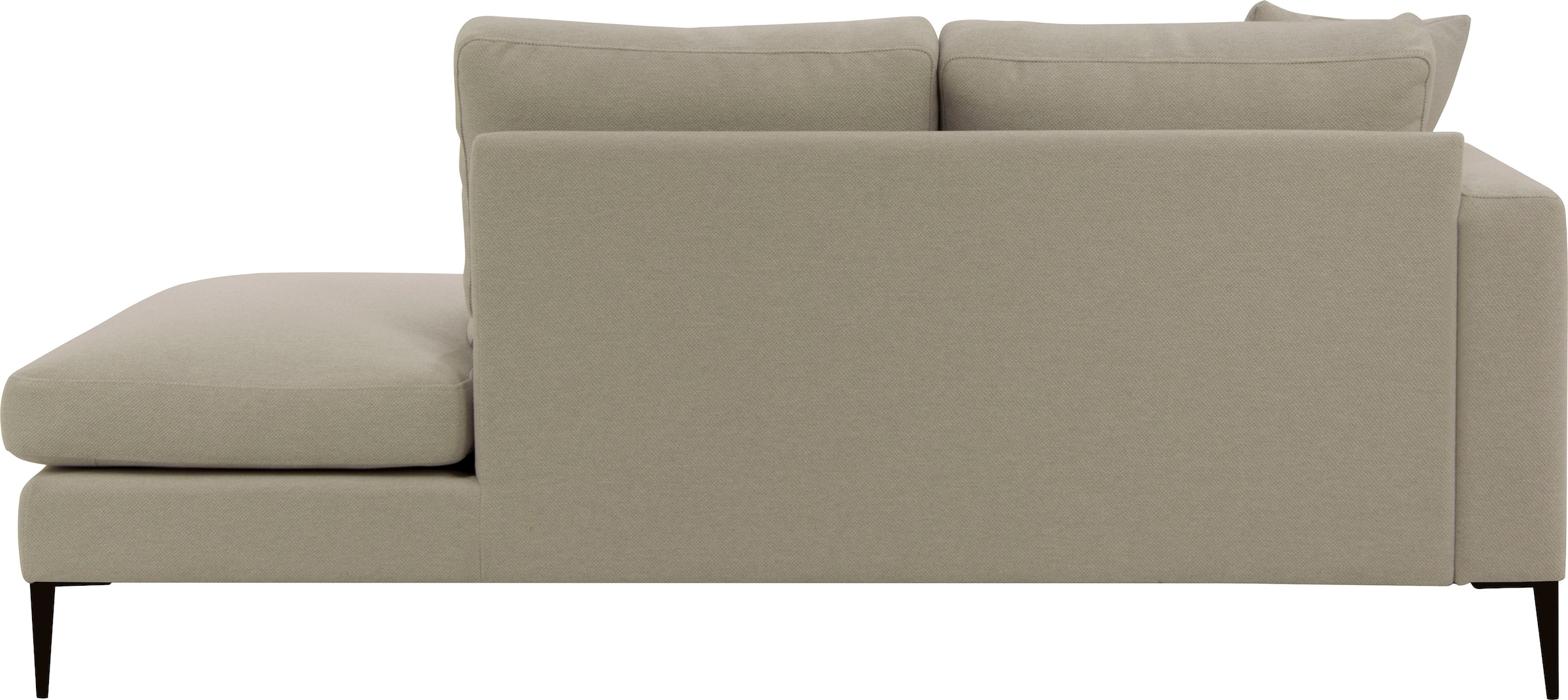 Leonique Recamiere »Cozy Chaiselongue, Maße B/T/H: 195/97/80 cm«, mit losen Kissen und Metallbeinen, Armlehne links oder rechts wählbar