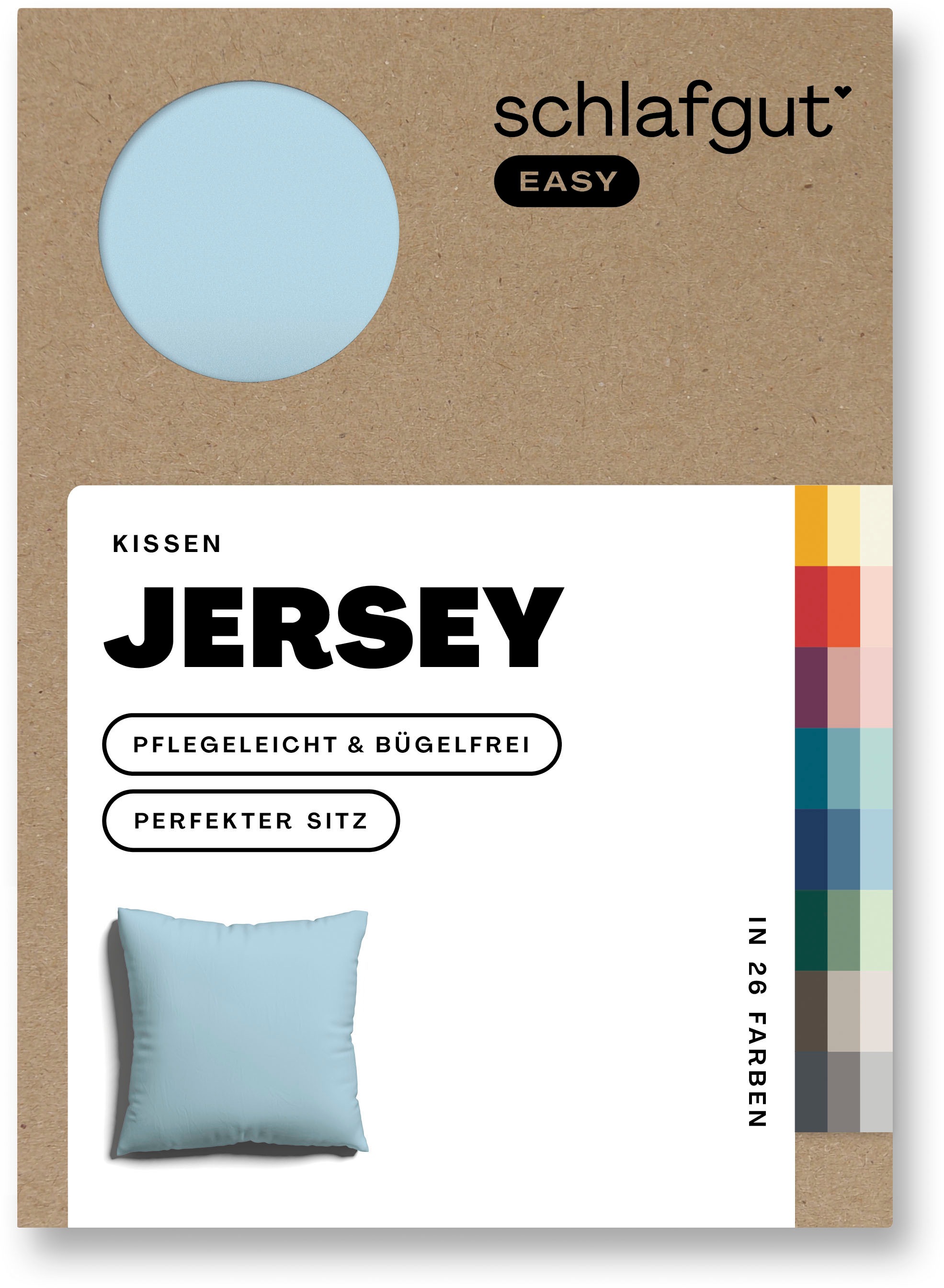 Schlafgut Kissenbezug »EASY Jersey«, (1 St.), Kissenhülle mit Reißverschluss, weich und saugfähig, Kissenbezug