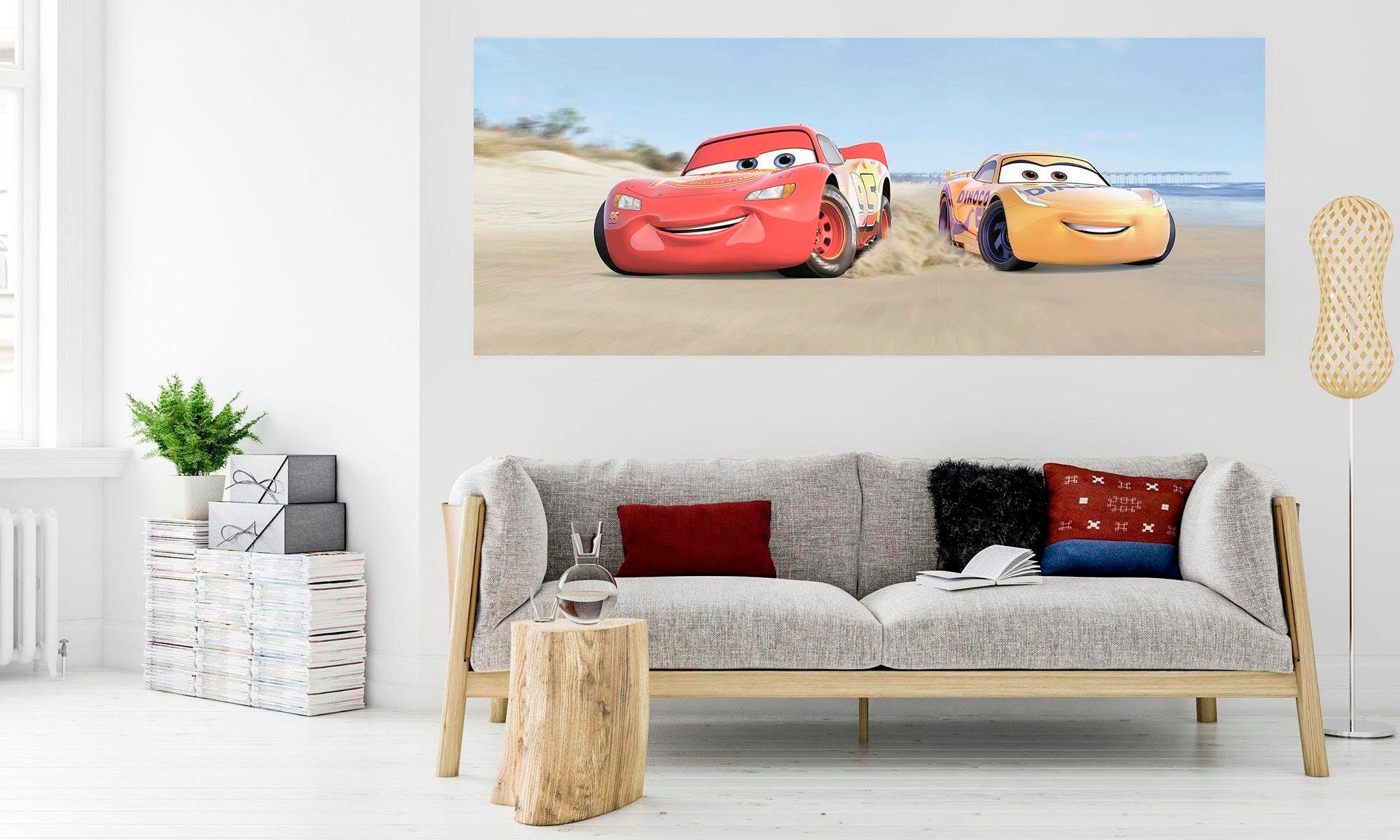 Komar Vliestapete »Digitaldruck Vlies -  Cars3 Beach - Größe 100 x 250 cm« bedruckt glatt Kinderzimmer