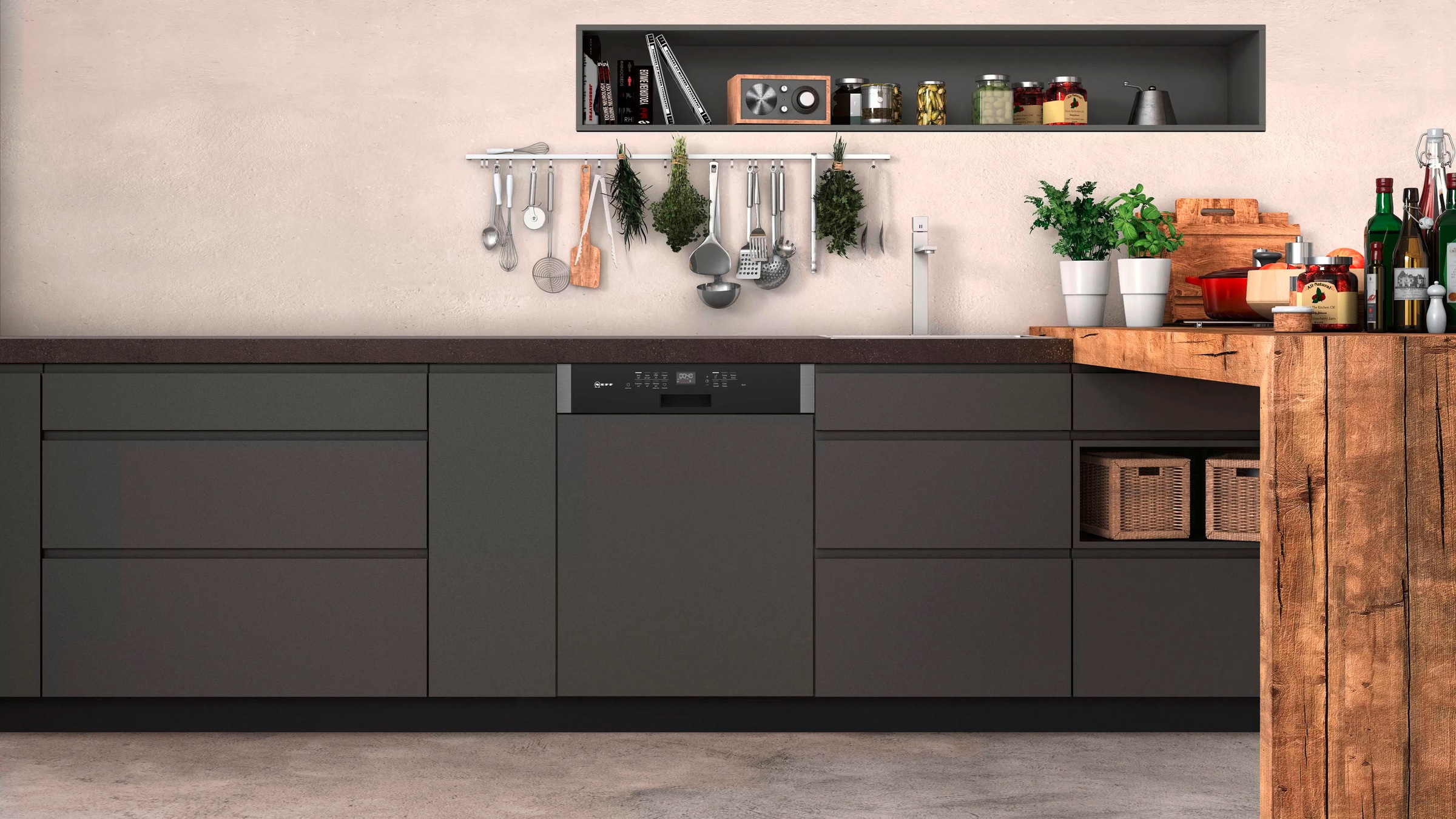NEFF teilintegrierbarer Geschirrspüler N 70 »S147EAS39E«, 13 Maßgedecke, Open Dry: automatisches Öffnen der Türe
