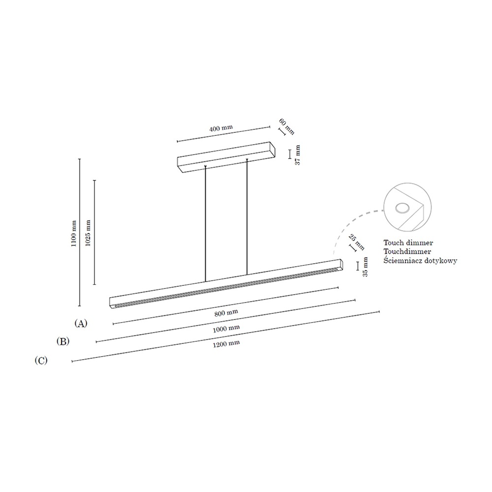 SPOT Light Pendelleuchte »SMAL«, 1 flammig, Leuchtmittel LED-Modul | LED fest integriert, Hängeleuchte, Eichenholz, mit integriertem 24V-LED-Modul, Touch Dimmer