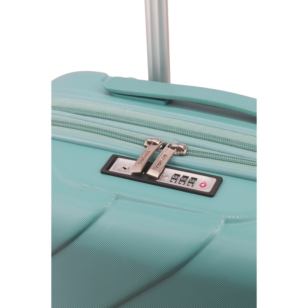 travelite Hartschalen-Trolley »Kalisto, 67 cm, aqua«, 4 Rollen, mit Volumenerweiterung;