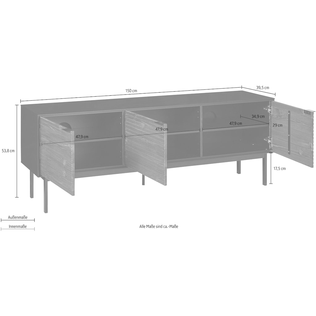 andas Lowboard »SOMA«, designed by Morten Georgsen, Fernsehtisch mit Massivholzfront