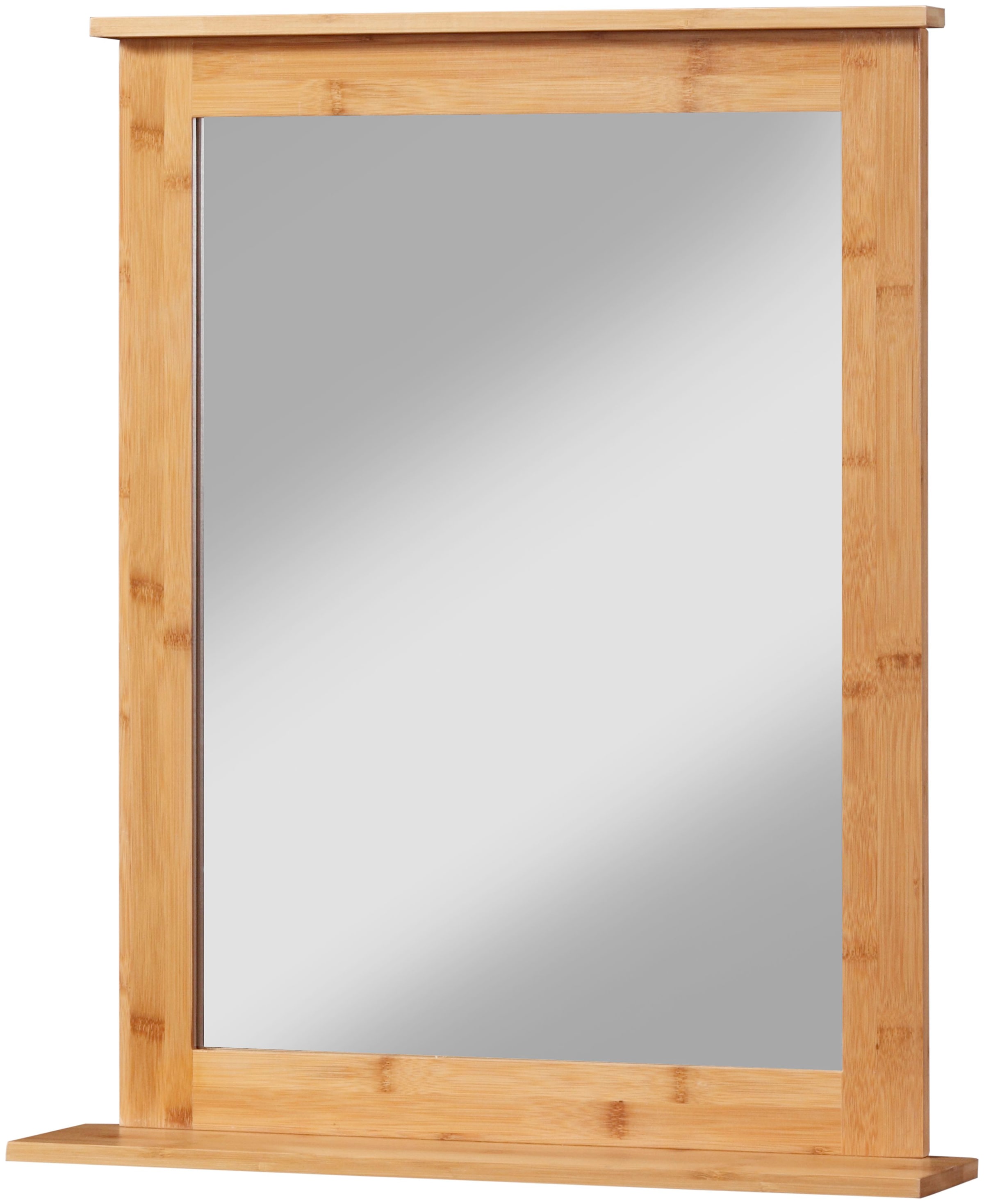 Badspiegel »Bambus New«, Badezimmerspiegel mit Bambus-Rahmen, eckig 58x70cm
