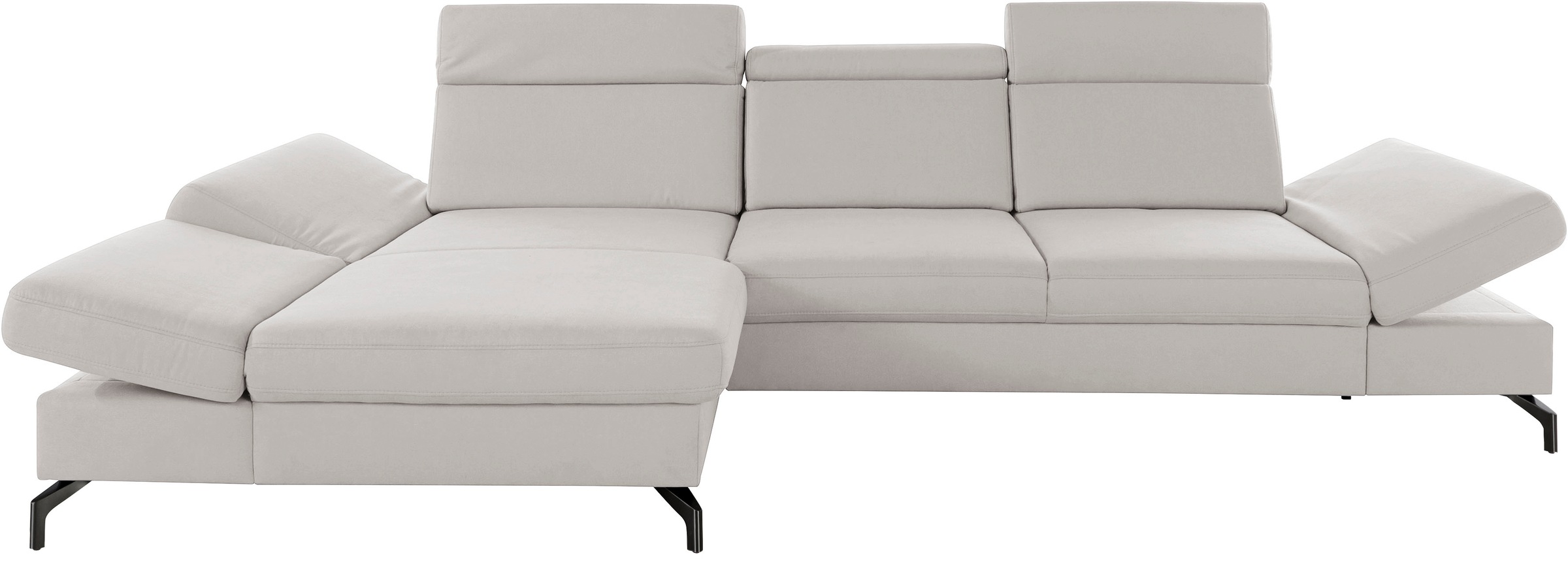 sit&more Ecksofa »Brisbane L-Form«, Fußhöhe 12 cm, inklusive Sitztiefen-, Armteil- und Kopfteilverstellung