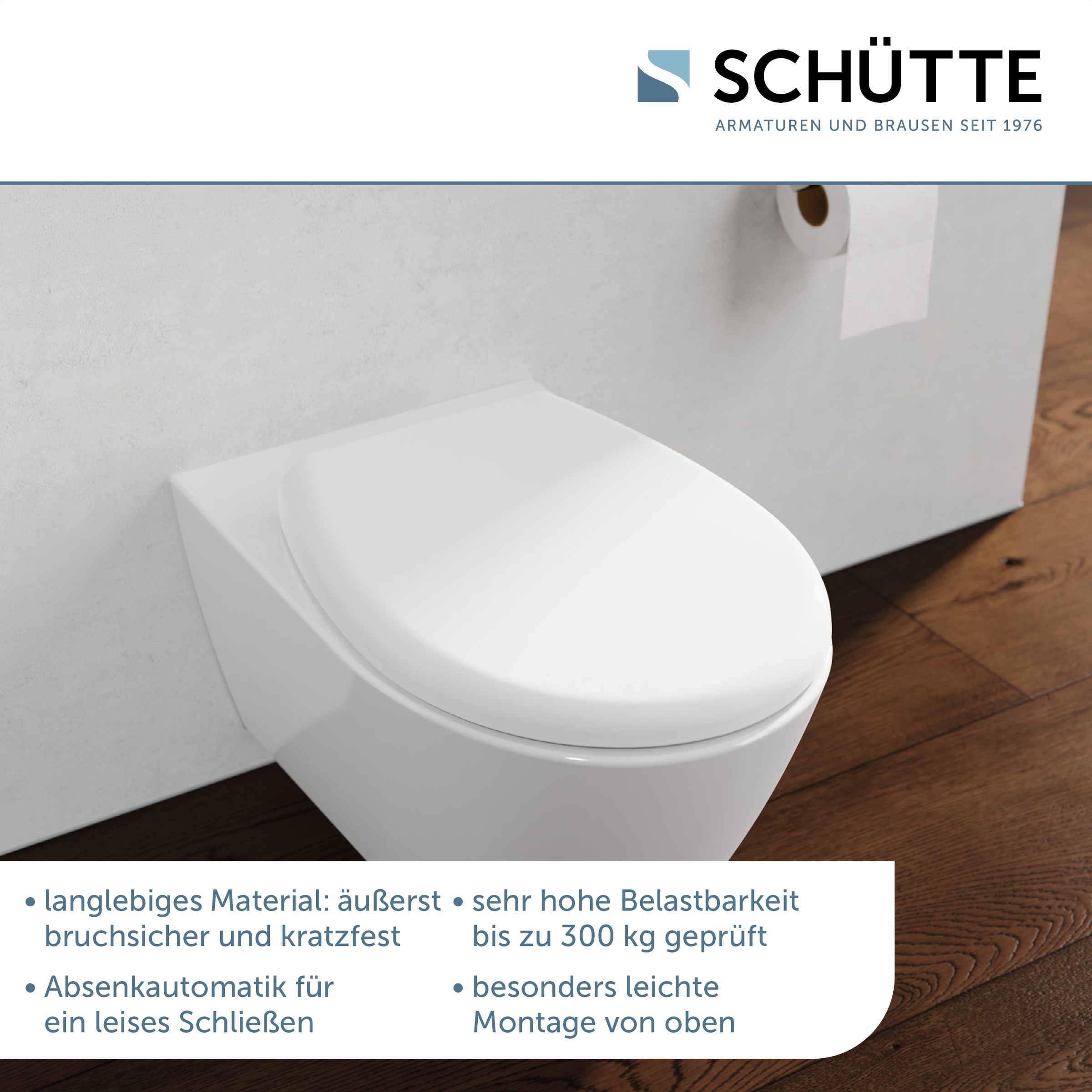 Schütte WC-Sitz »WHITE PREMIUM« Thermoplast, Absenkautomatik, Schnellverschluss, belastbar bis 300 kg
