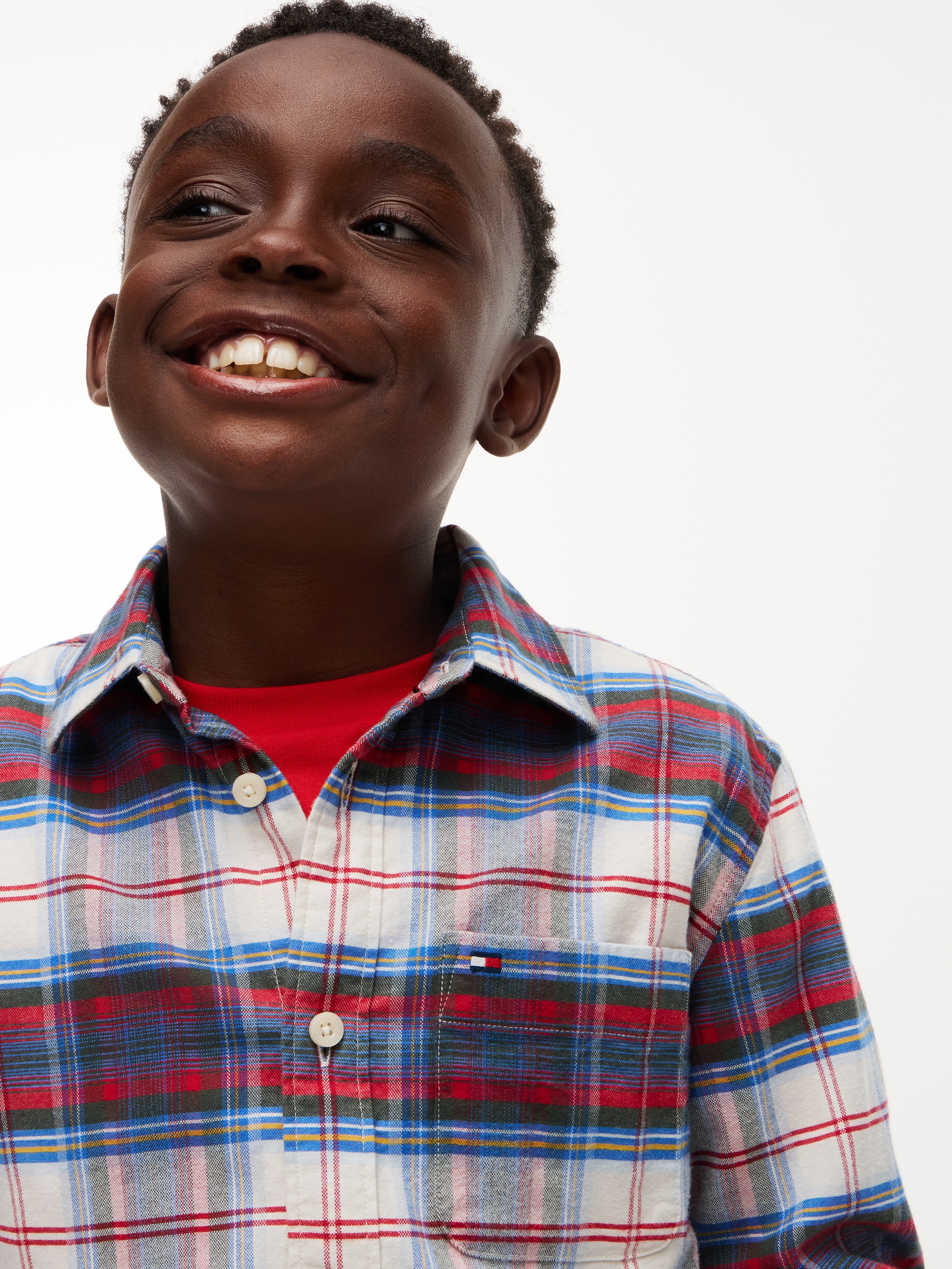 Tommy Hilfiger Langarmhemd Karo-Design, Regular Fit, Kinder bis 16 Jahre