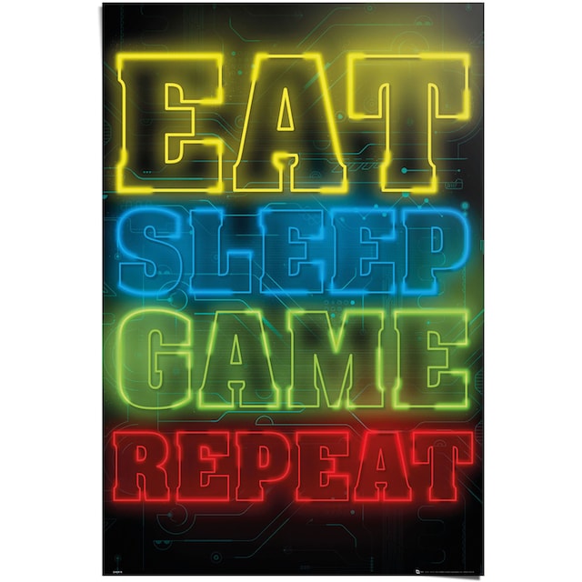 (1 sleep Poster game Reinders! St.) Eat Spiele, Zocken »Poster bequem repeat«, kaufen