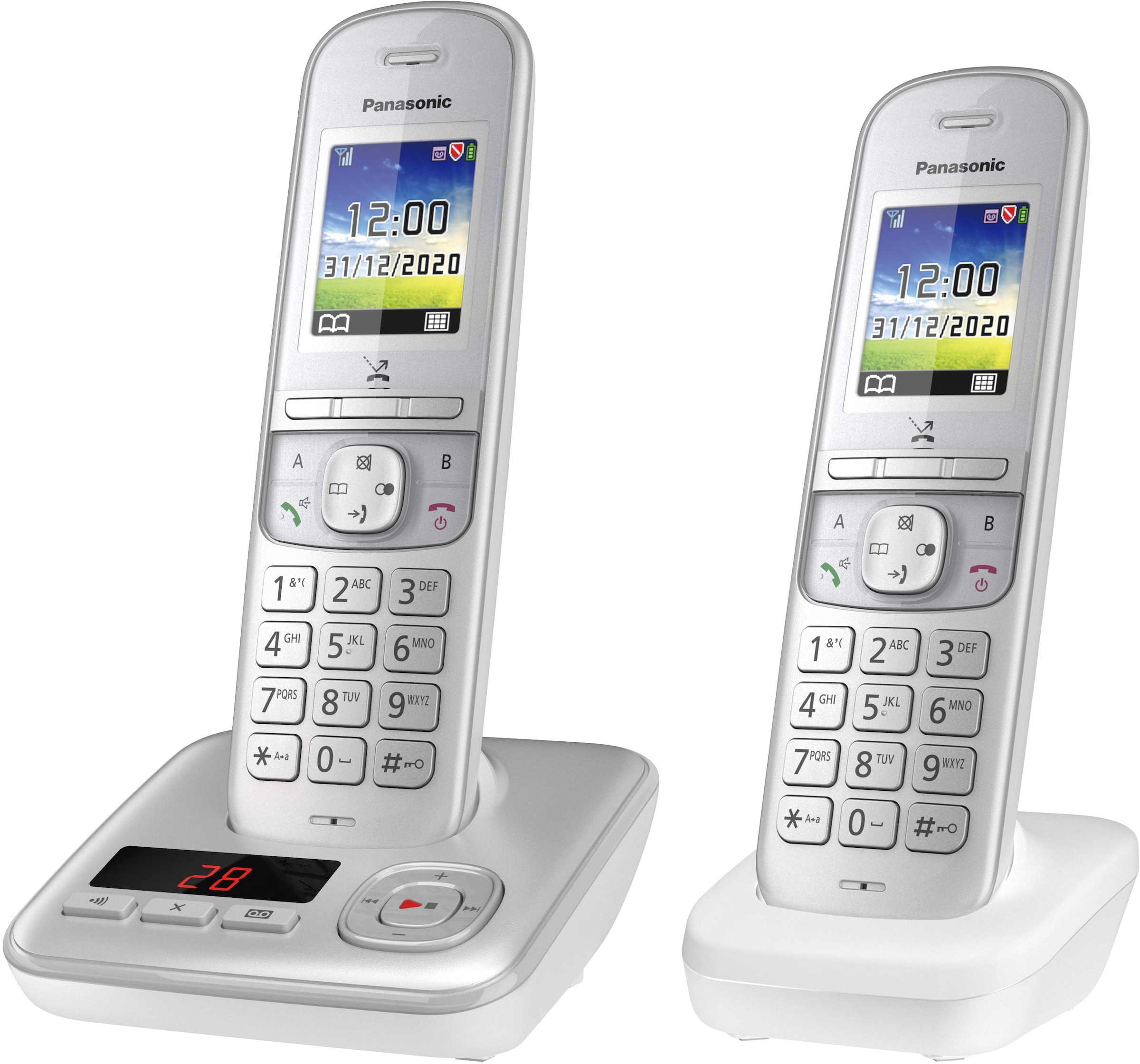 Panasonic Schnurloses DECT-Telefon »KX-TGH722 Duo«, (Mobilteile: 2), mit Anrufbeantworter