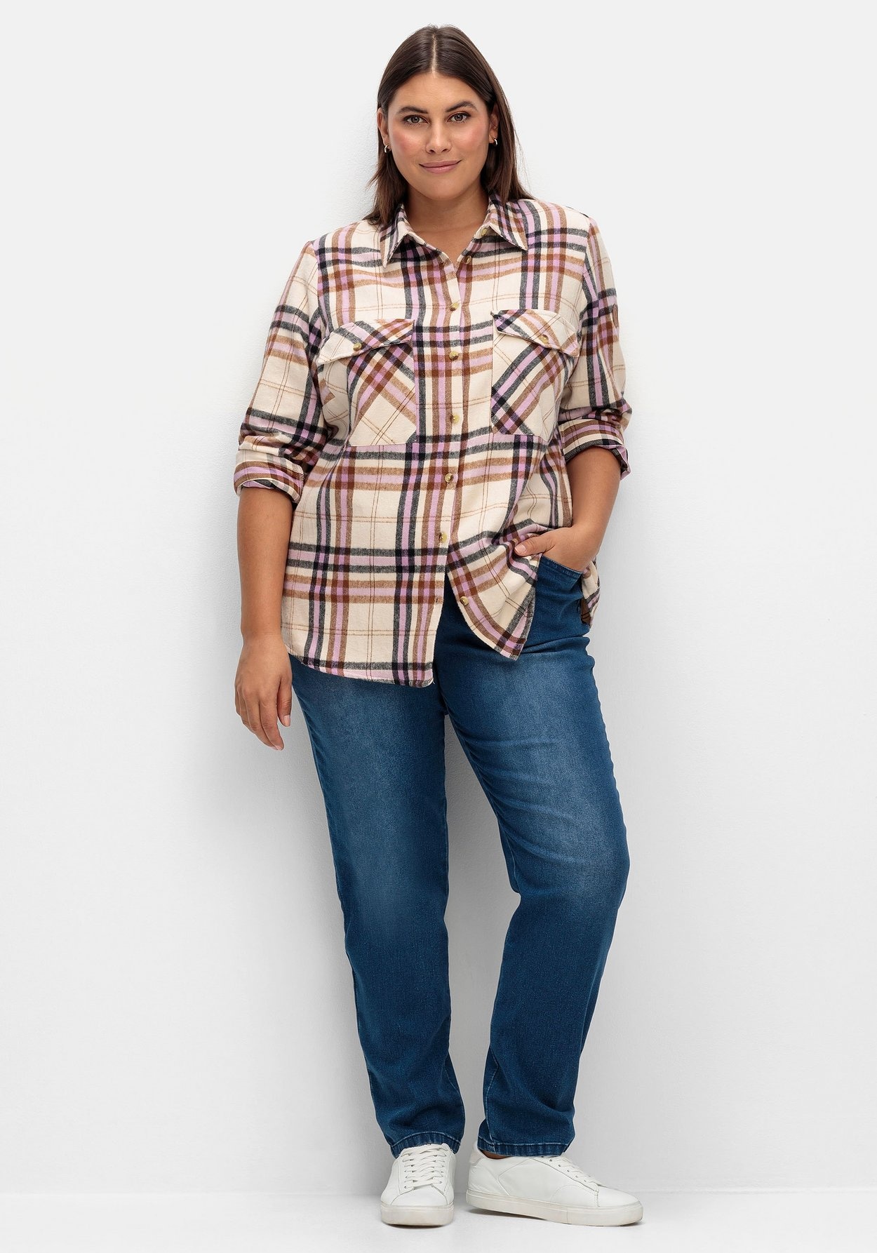 Sheego Schlupfjeans »Schmale Jeans mit Rippstrick-Dehnbund«