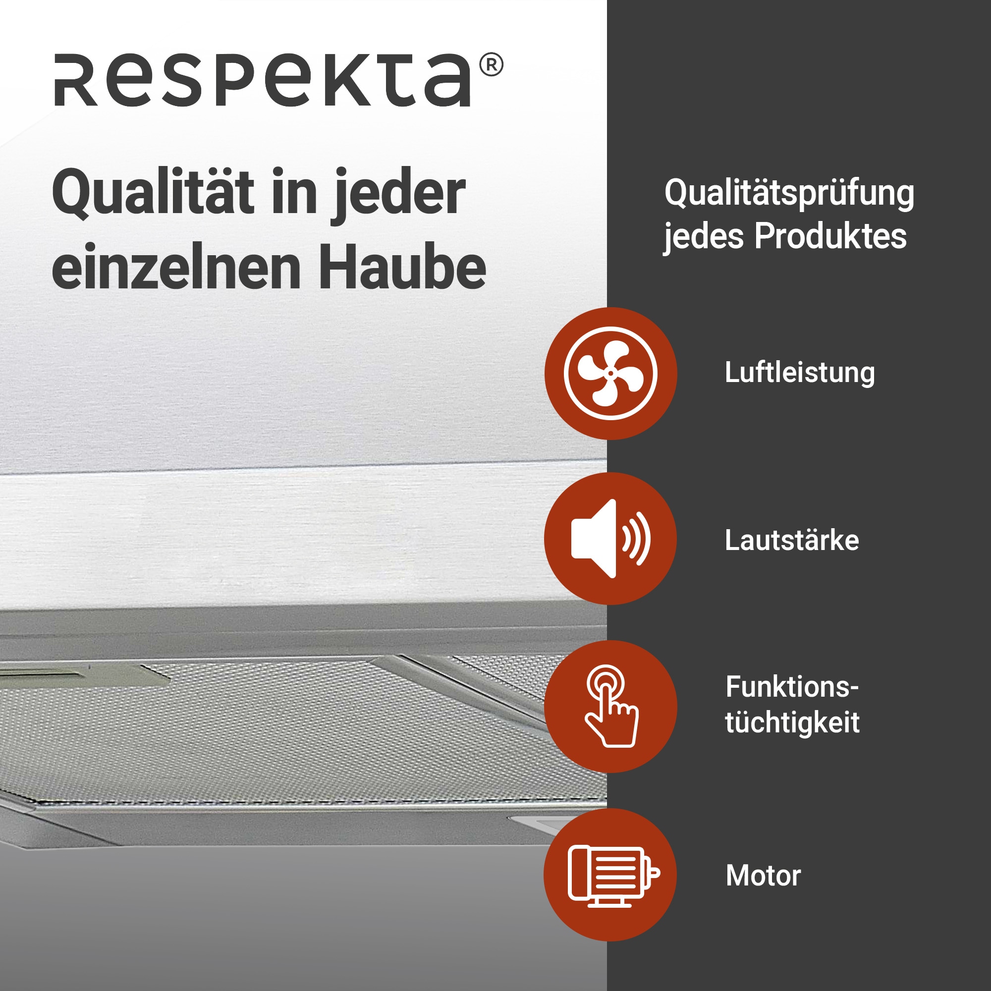 RESPEKTA Kaminhaube »CH 22078 IXB«, Serie Dalia, 60 cm, 3 Leistungsstufen, LED-Beleuchtung, Ab- und Umluftfähig