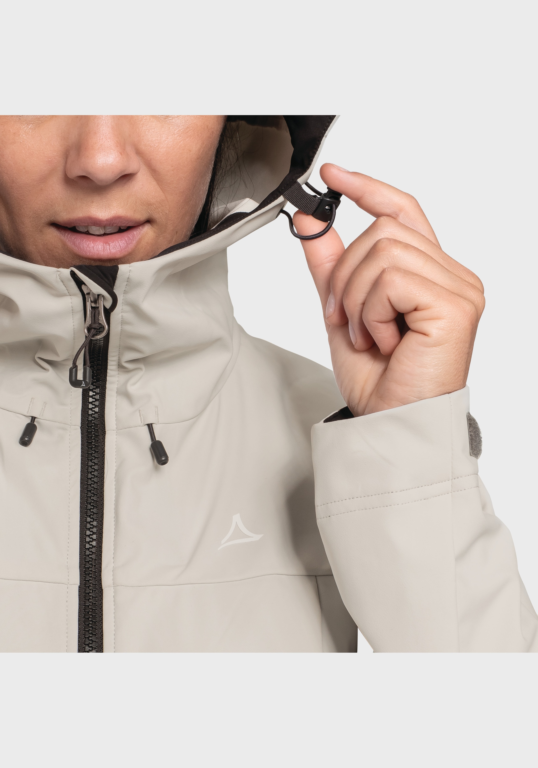 Schöffel Outdoorjacke »Mountain Softshell Jk Style Blaueis WMS«, mit Kapuze