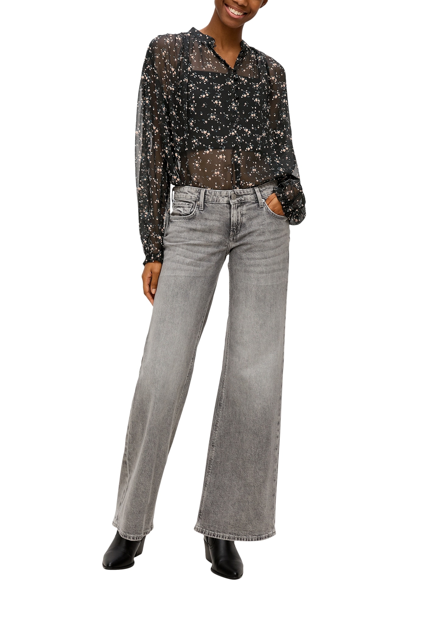 QS Chiffonbluse, mit Allover-Floralprint