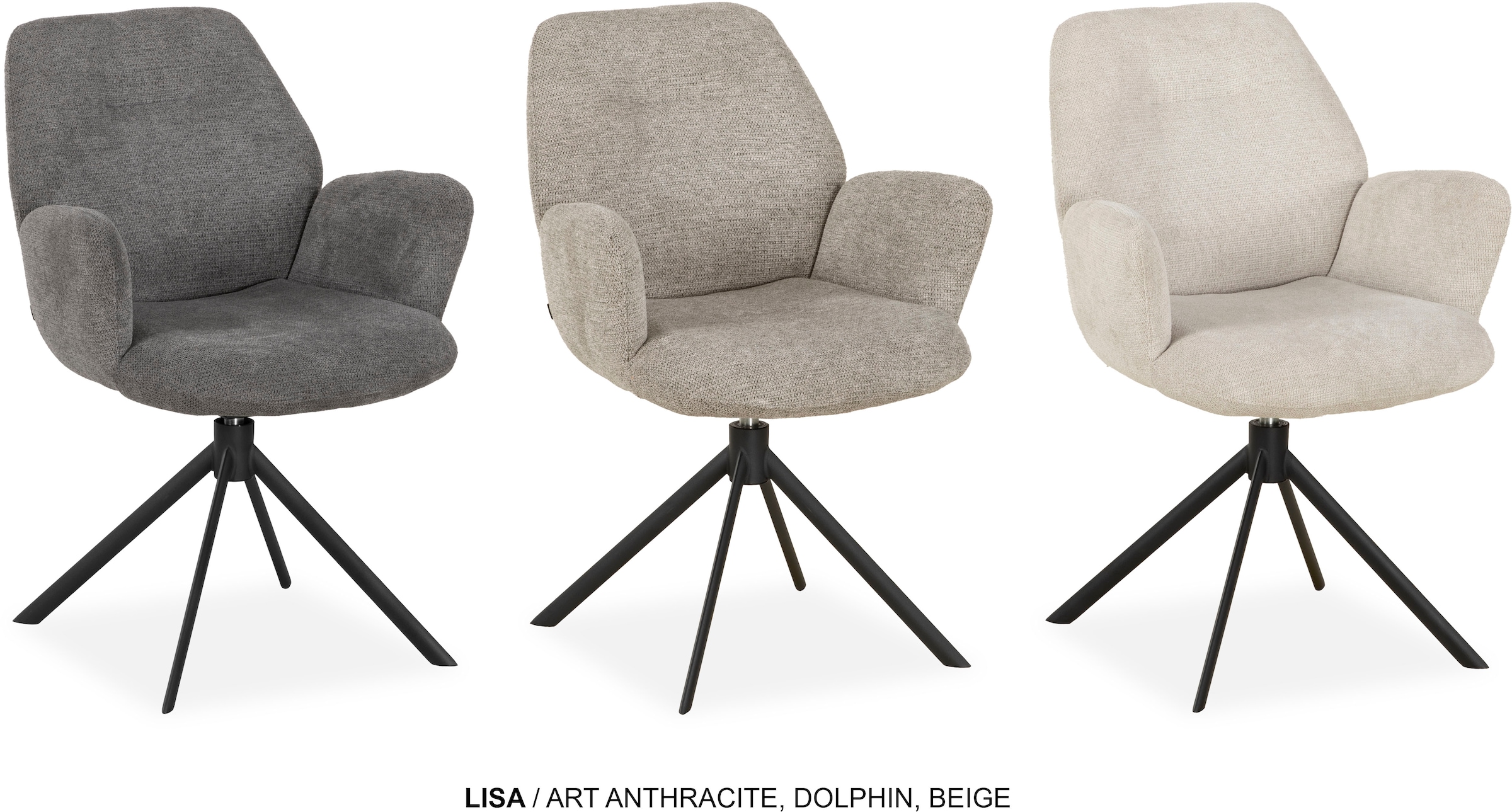 OMG Design Esszimmerstuhl »Lisa« (Set) 1 Stk.Drehstuhl mit auto-return, Armlehnenstuhl