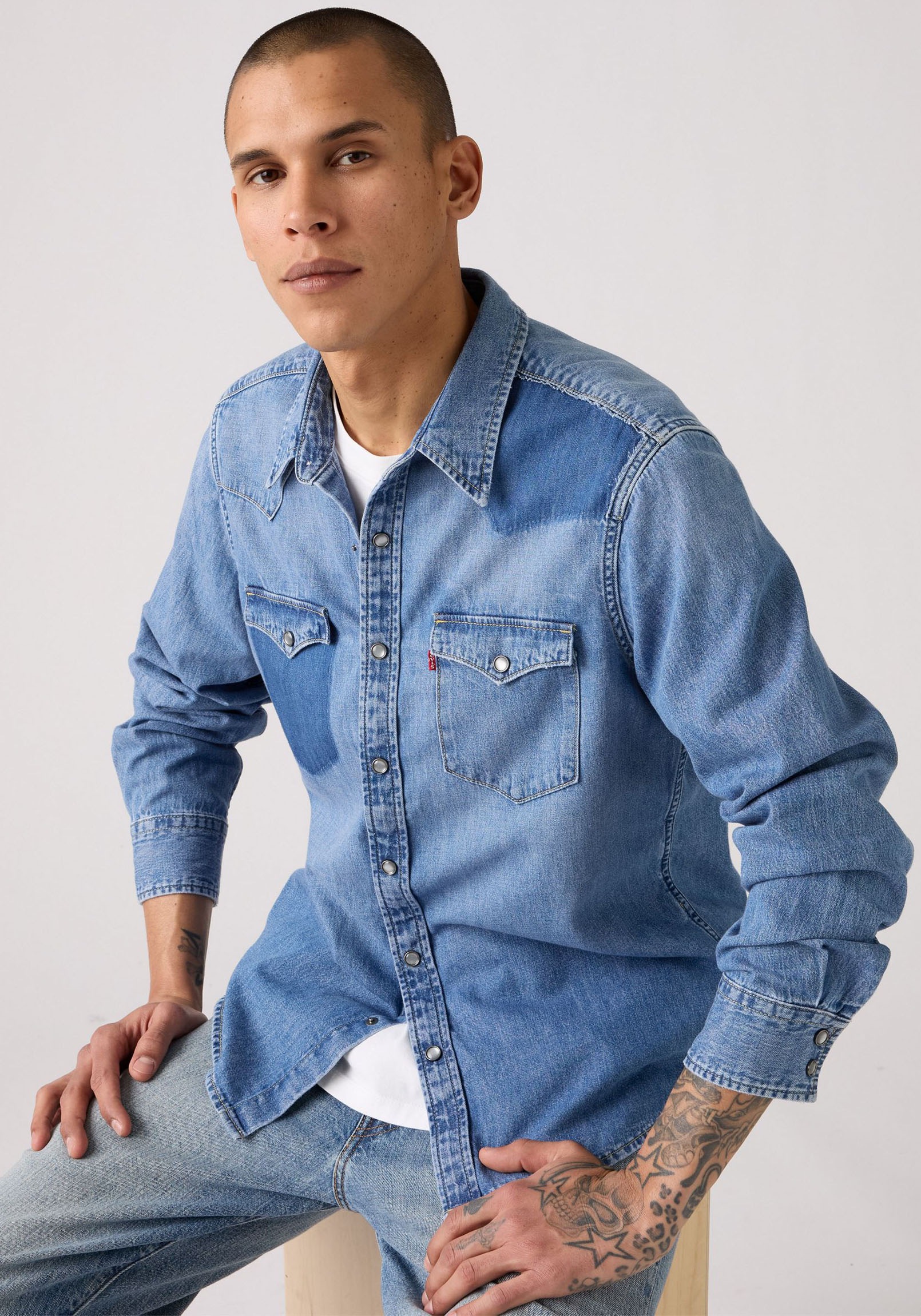Levi's® Jeanshemd, mit Druckknopf- Verschluss