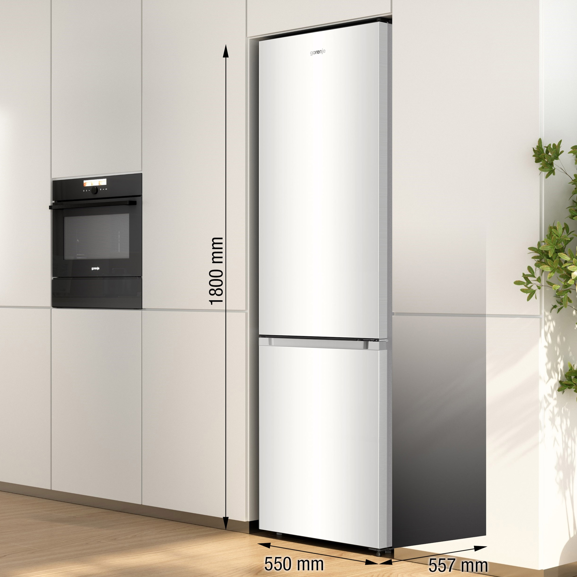 GORENJE Kühl-/Gefrierkombination »RK4182PW4«, LED-Innenbeleuchtung, CrispZone, Eco-Modus