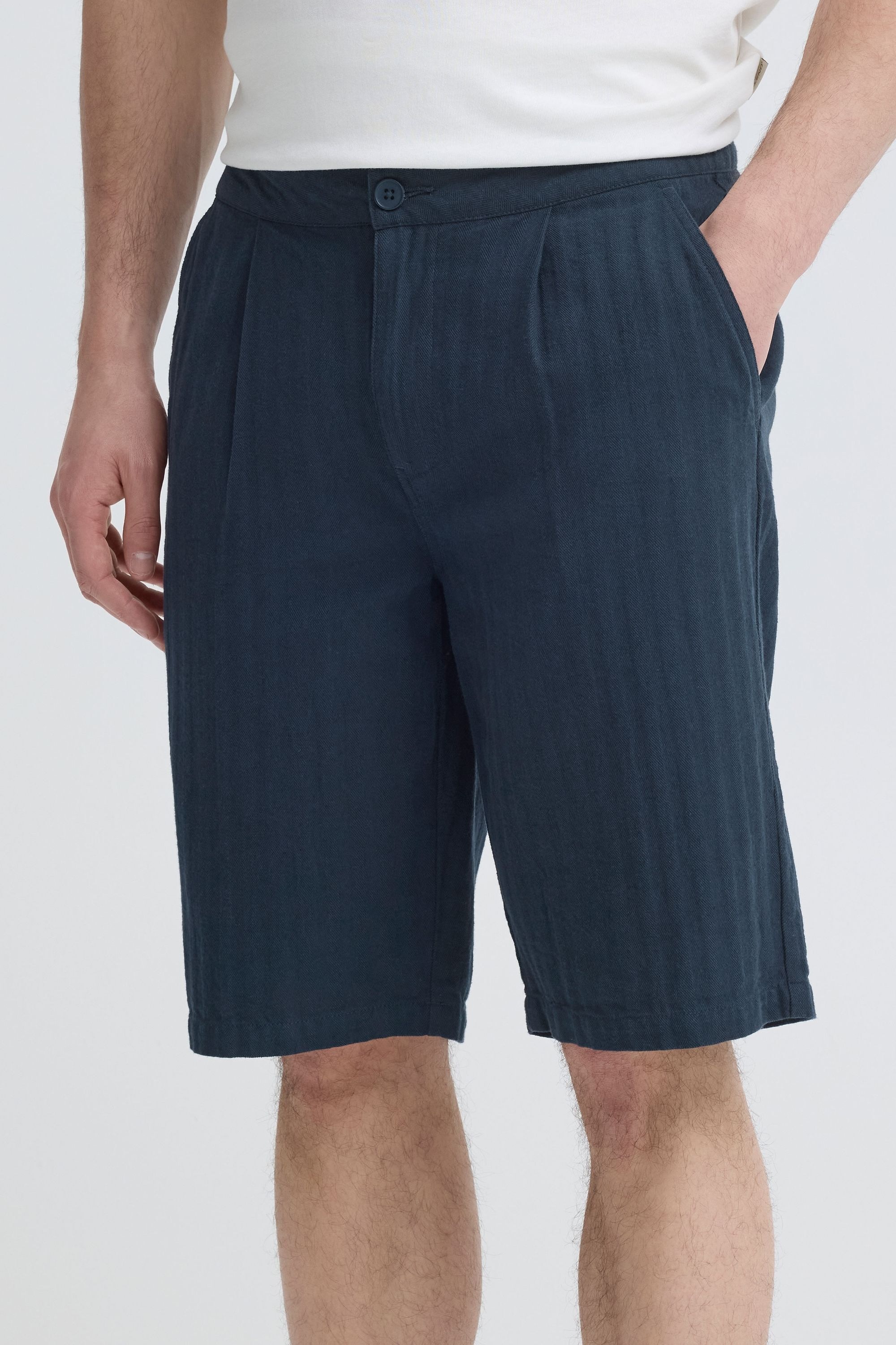 Blend Chinoshorts »Chinoshorts BHMorgan Linen Mix Pleated«