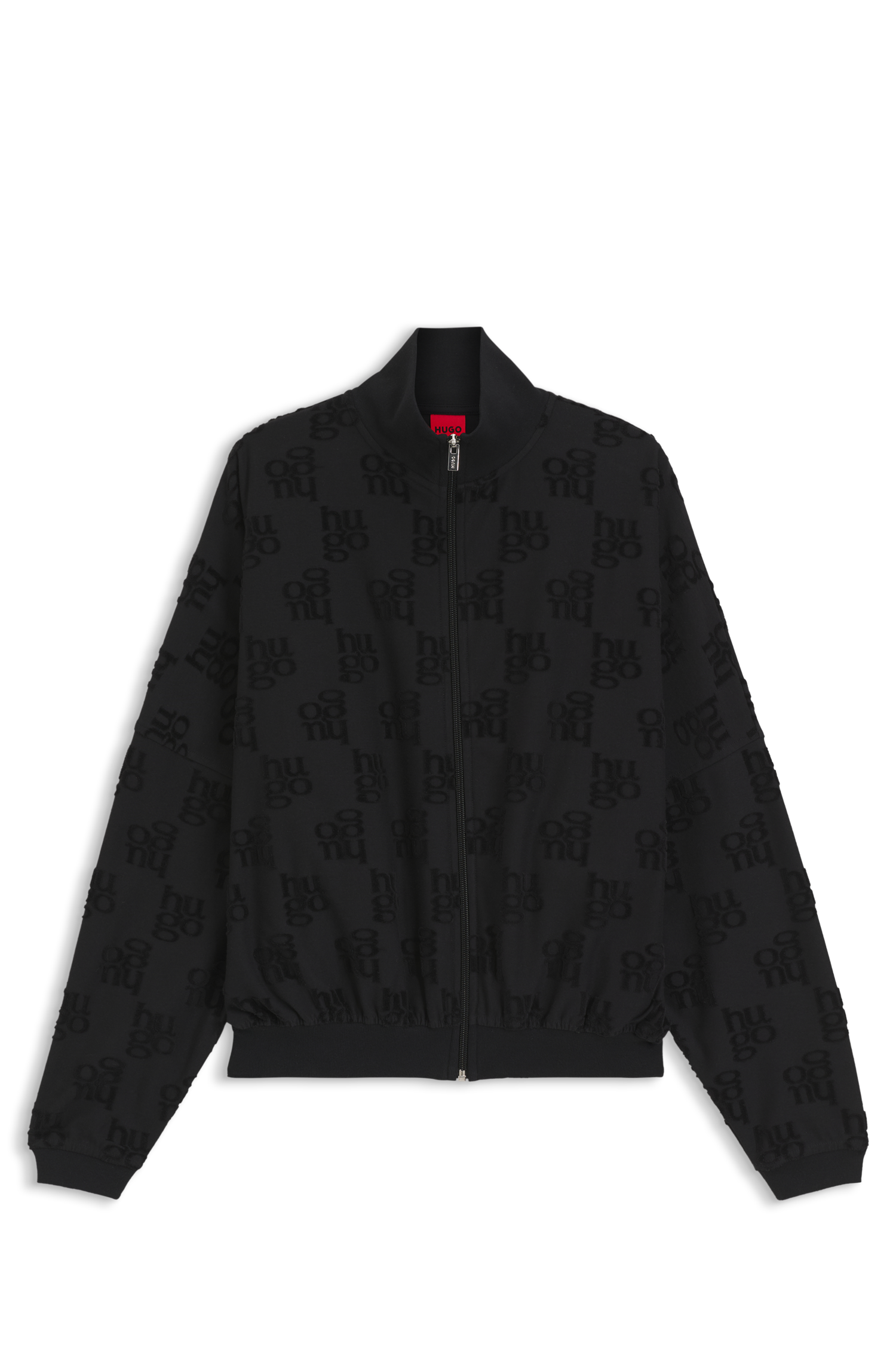 HUGO Underwear Sweatjacke »TERRYMONOGRAM« aus Baumwoll-Mix mit Allover-Logo-Muster, Stehkragen