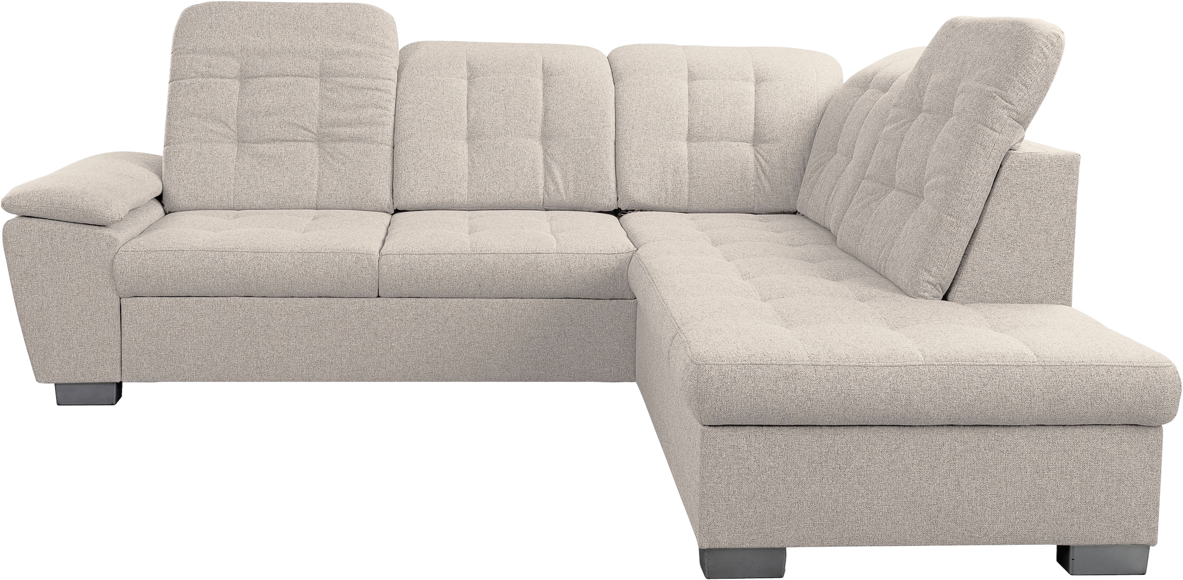 WERK2 Ecksofa »Bonny inkl. Kopfteilverstellung, Bettfunktion, Stauraum, Breite 265cm« Komfortwunder mit Schlaffunktion, verstellbarem Kopfteil & Stauraum.