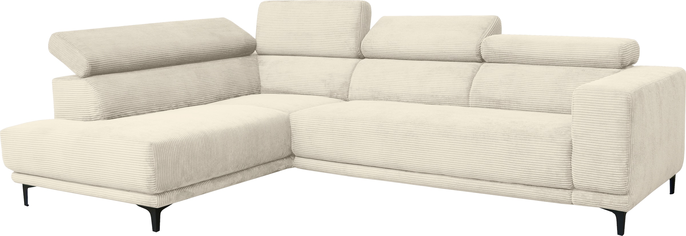 alina Ecksofa »Hikari«, wahlweise mit Sitzvorzug, in modernem Cordstoff, Breite 276 cm